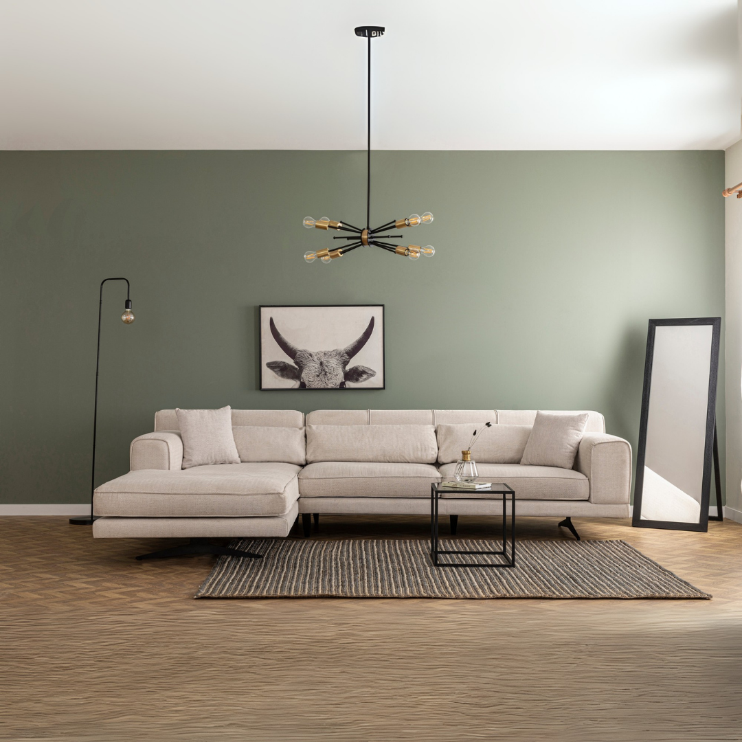 Jivago – Beige L Shape Corner Sofa | Designer Sectional for Living Room