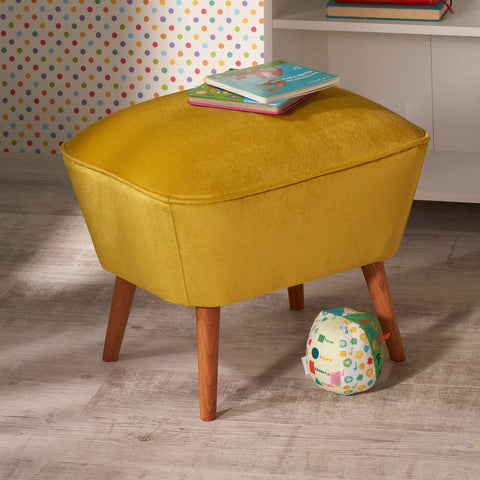 Lake View - Mustard Pouffe – Modern Upholstered Ottoman