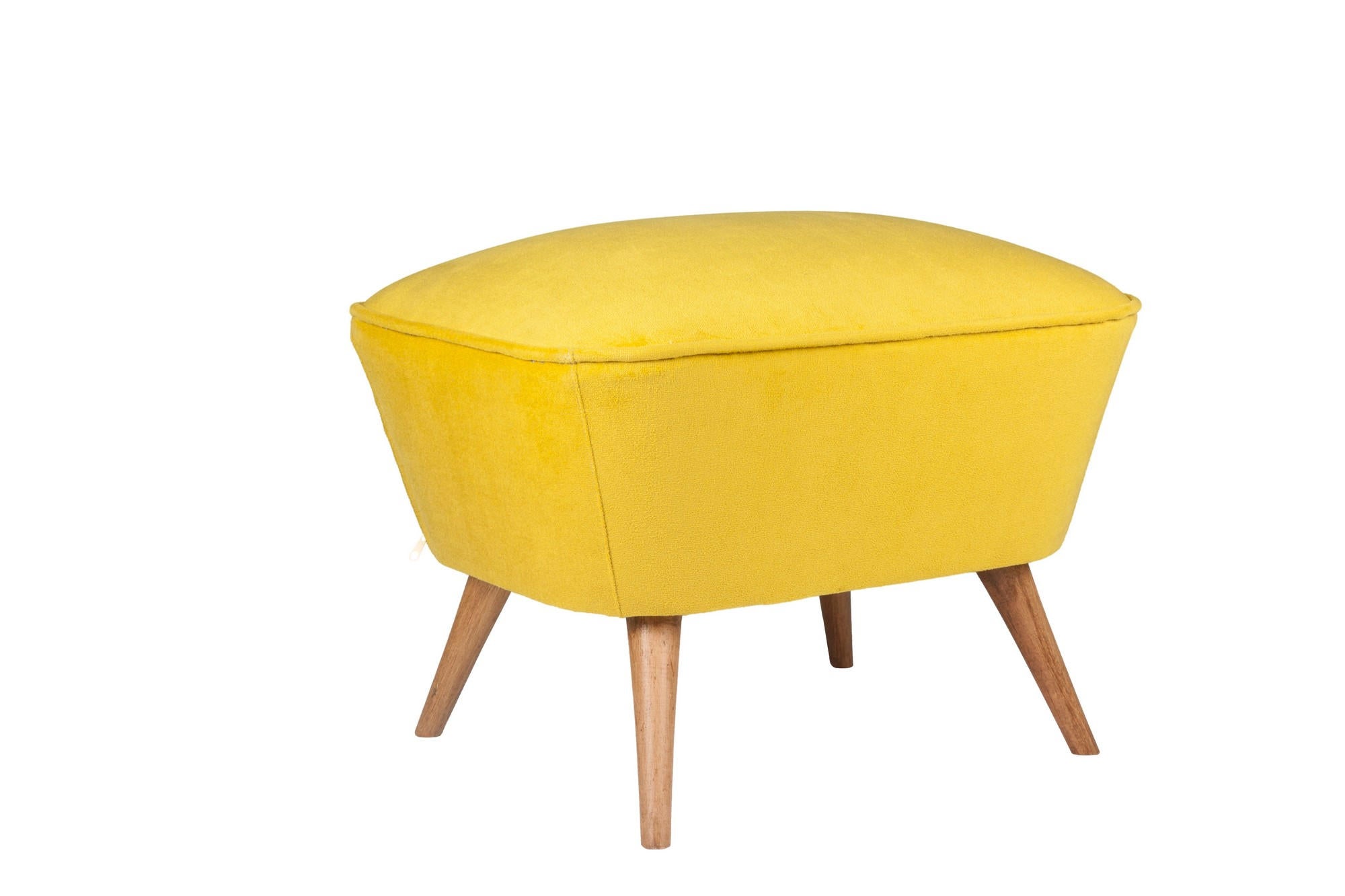 Lake View - Mustard Pouffe – Modern Upholstered Ottoman