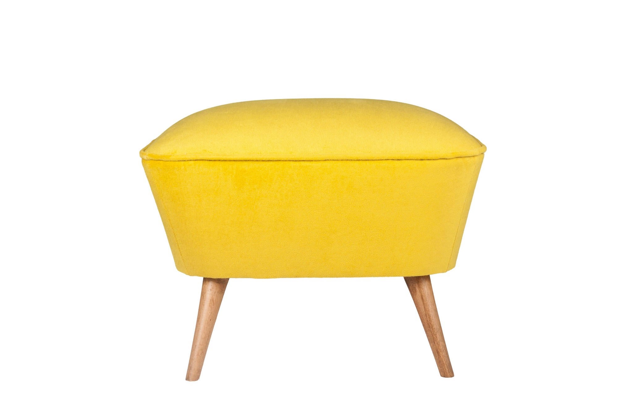 Lake View - Mustard Pouffe – Modern Upholstered Ottoman