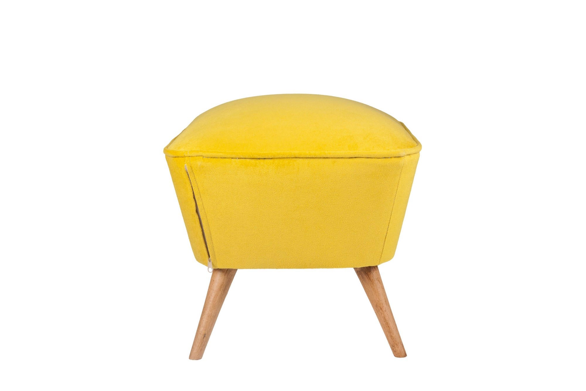 Lake View - Mustard Pouffe – Modern Upholstered Ottoman