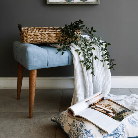 New Cool - Indigo Blue Pouffe – Modern Upholstered Ottoman