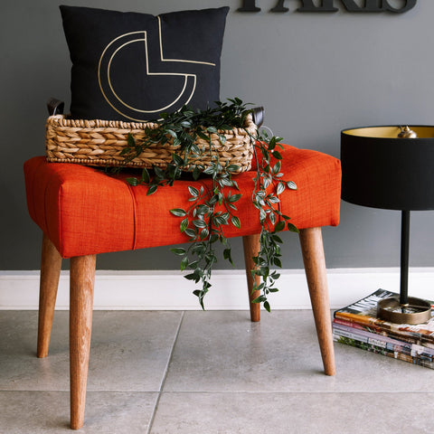 New Cool - Tile Red Pouffe – Modern Upholstered Ottoman