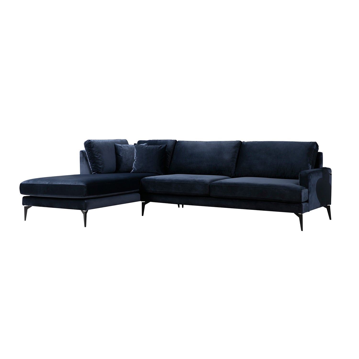 Papira – Navy Blue L Shape Corner Sofa | Designer Sectional for Living Room