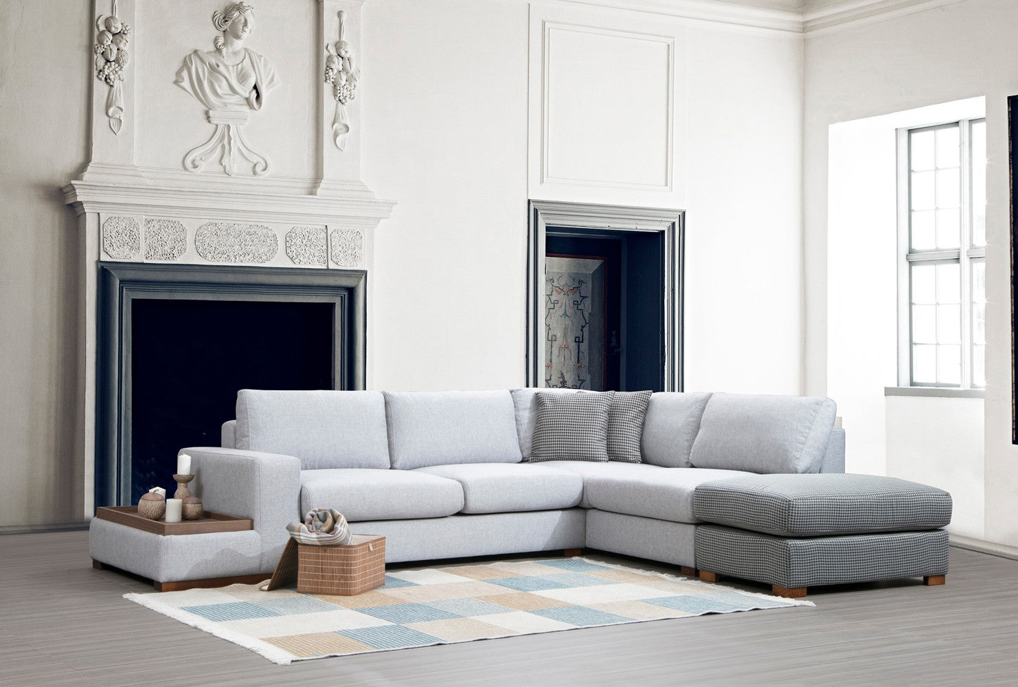 Loop Grey
Light Grey L Shape Corner Sofa Designer Sectional for Living Room
