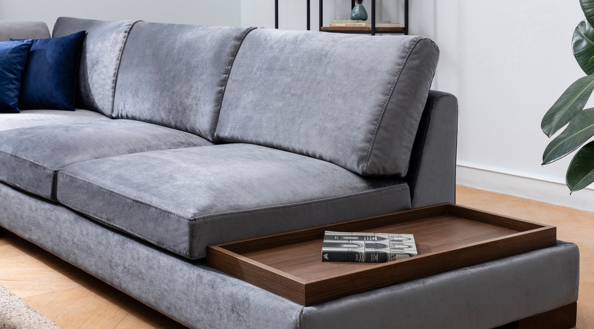 Tulip – Dark Grey L Shape Corner Sofa | Designer Sectional for Living Room