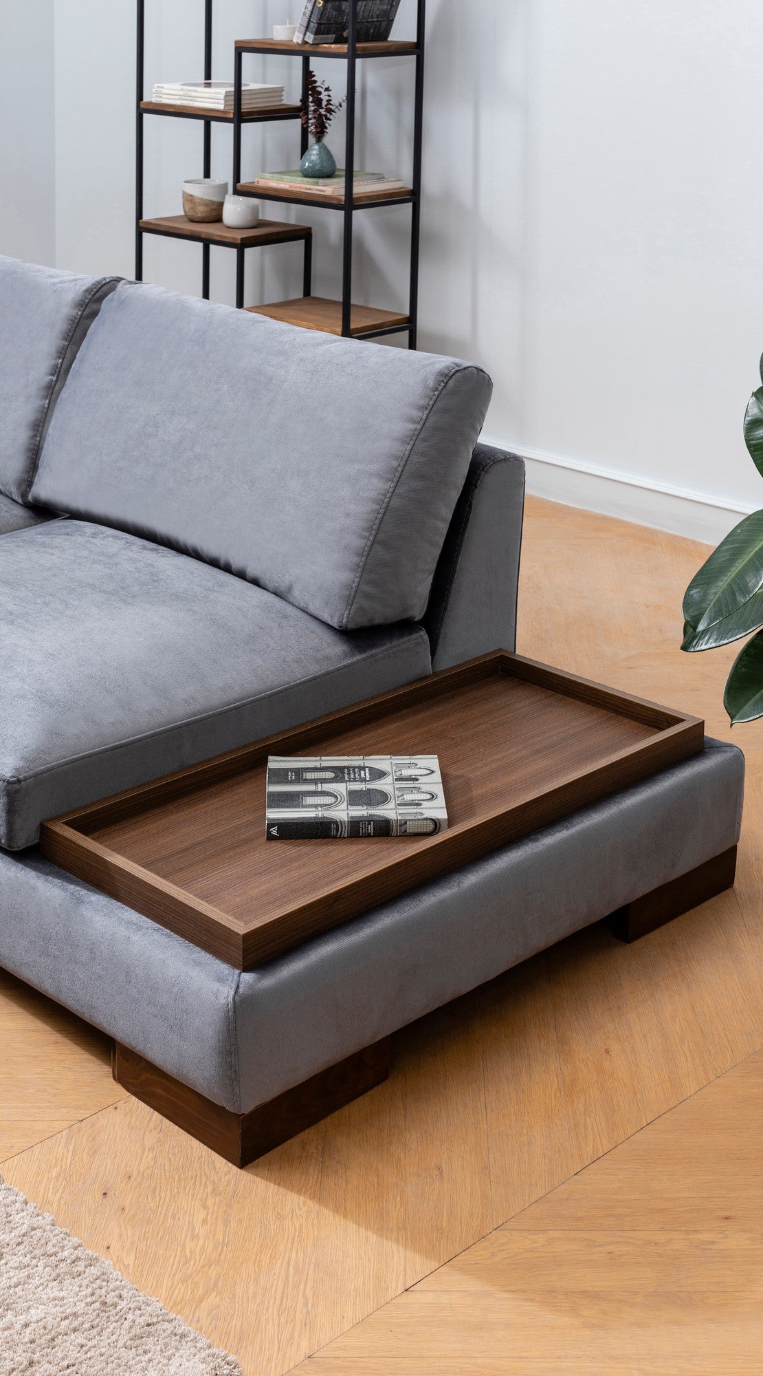 Tulip – Dark Grey L Shape Corner Sofa | Designer Sectional for Living Room