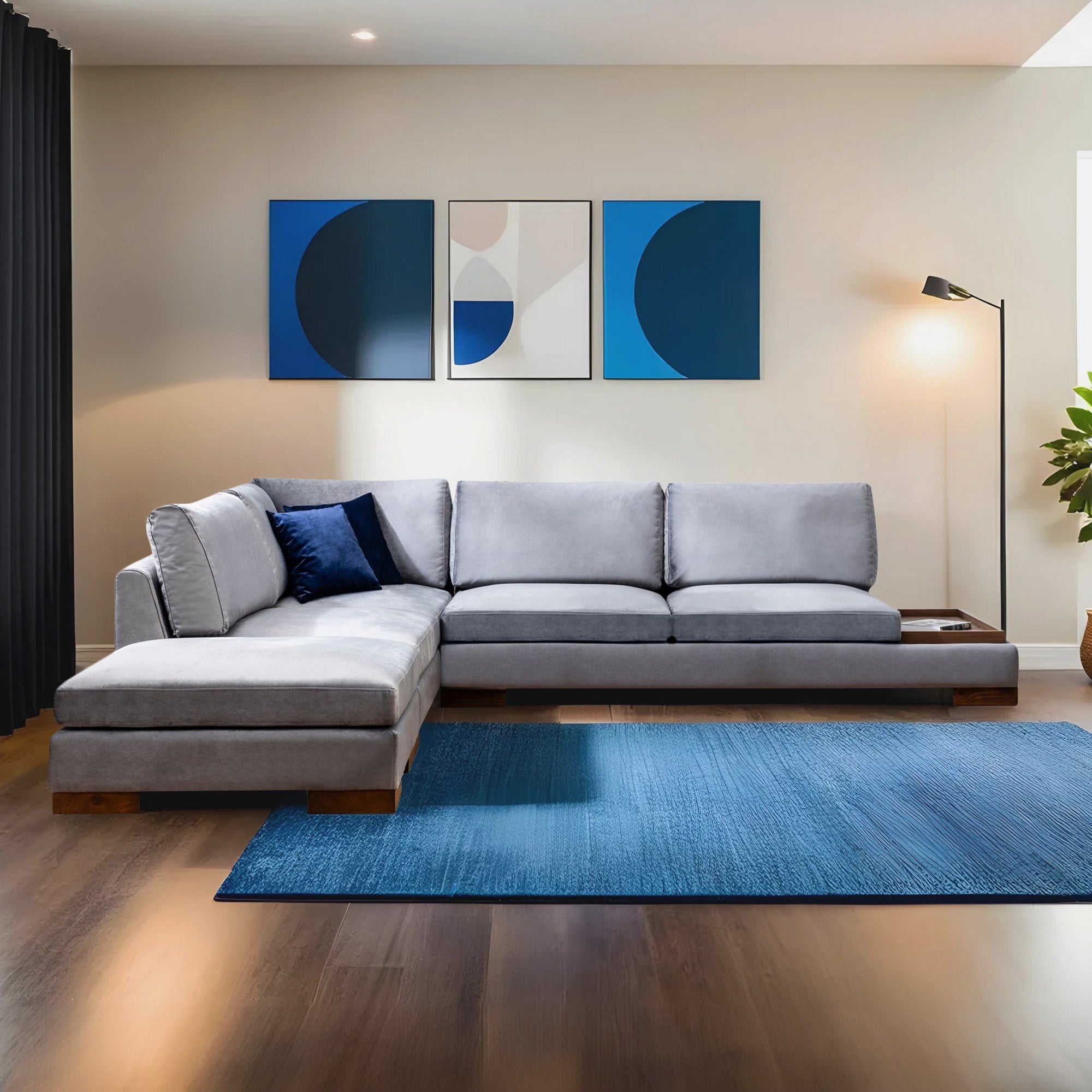 Tulip – Dark Grey L Shape Corner Sofa | Designer Sectional for Living Room