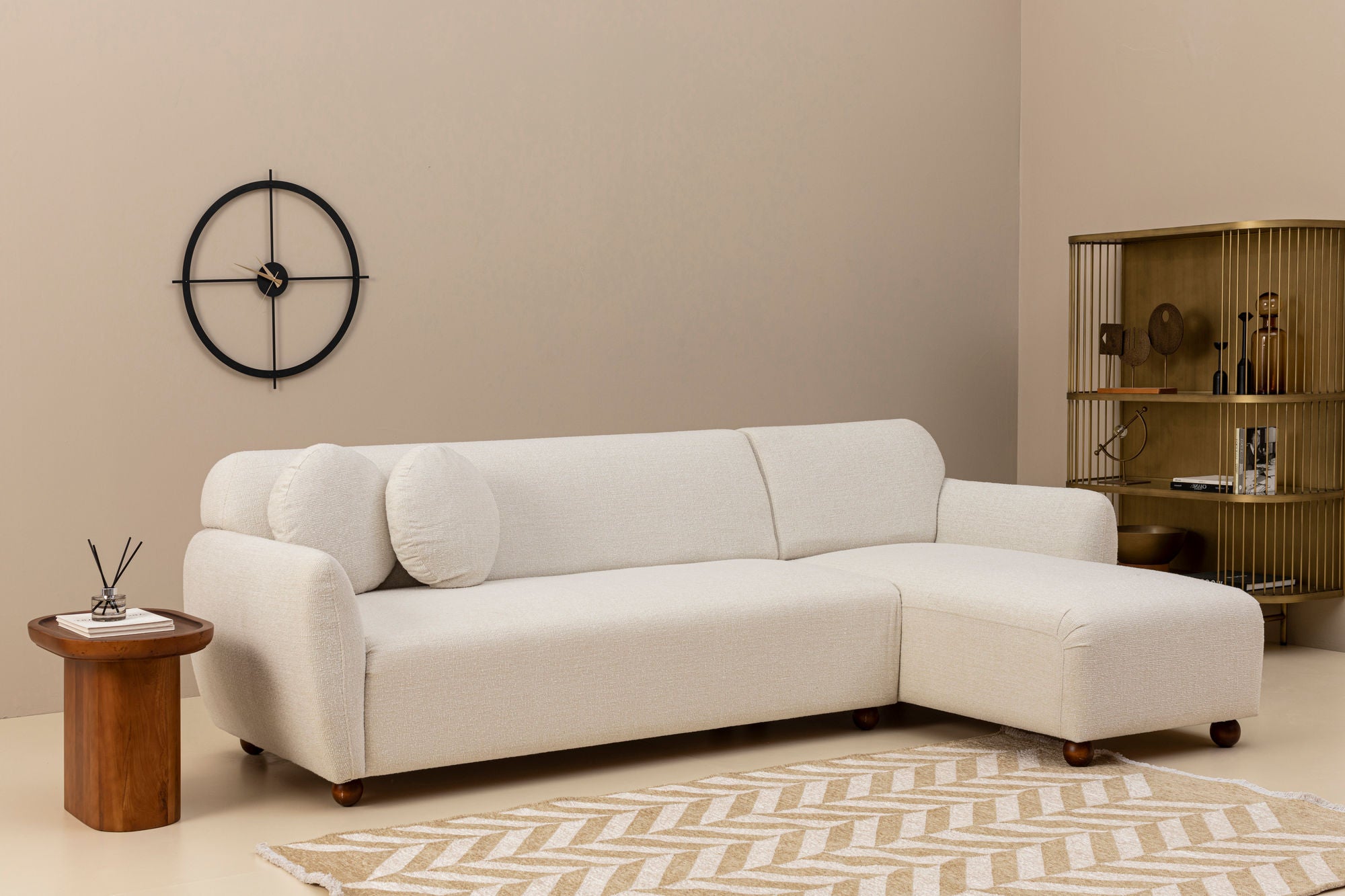 Eddy – White L Shape Corner Sofa | Designer Sectional for Living Room