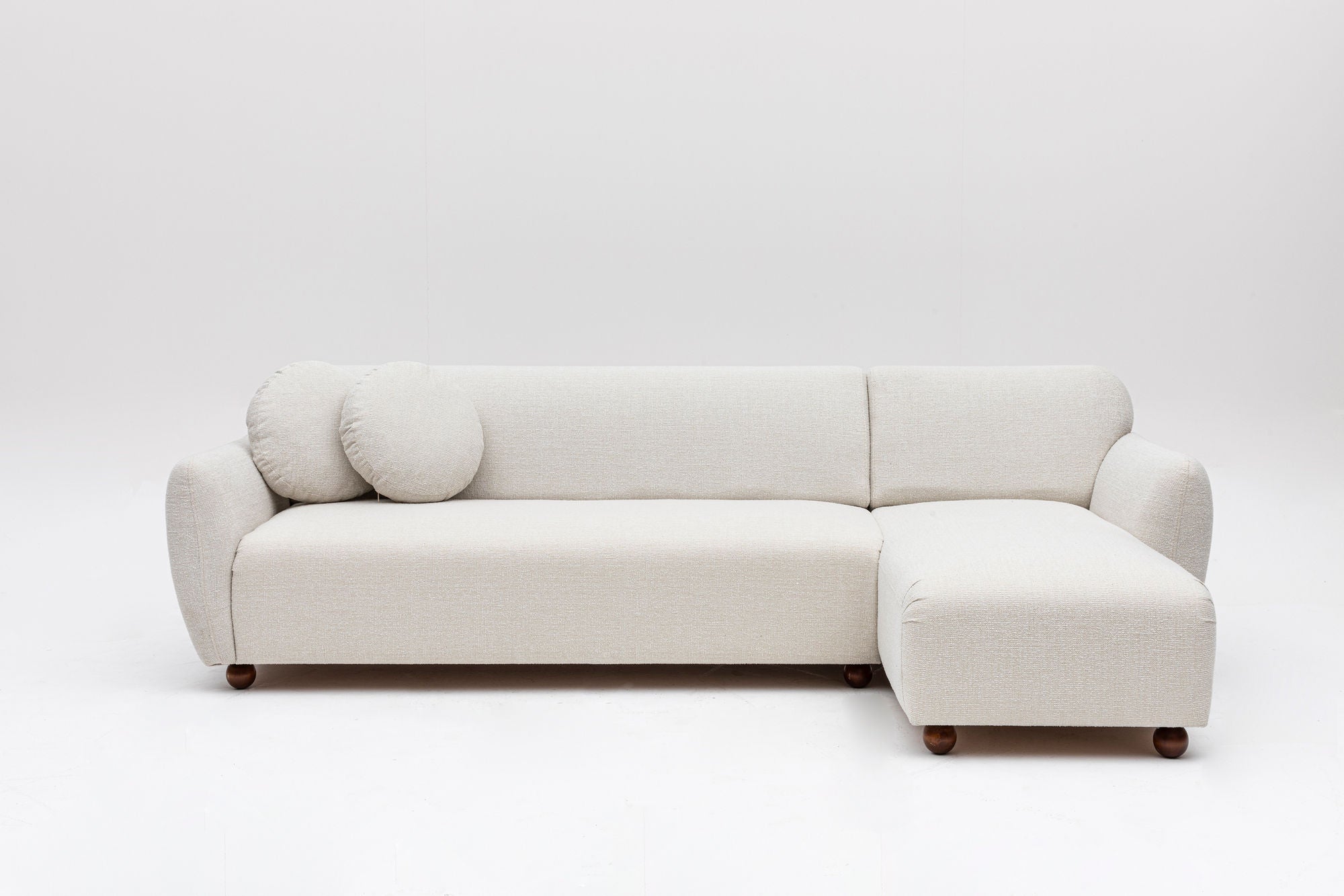Eddy – White L Shape Corner Sofa | Designer Sectional for Living Room