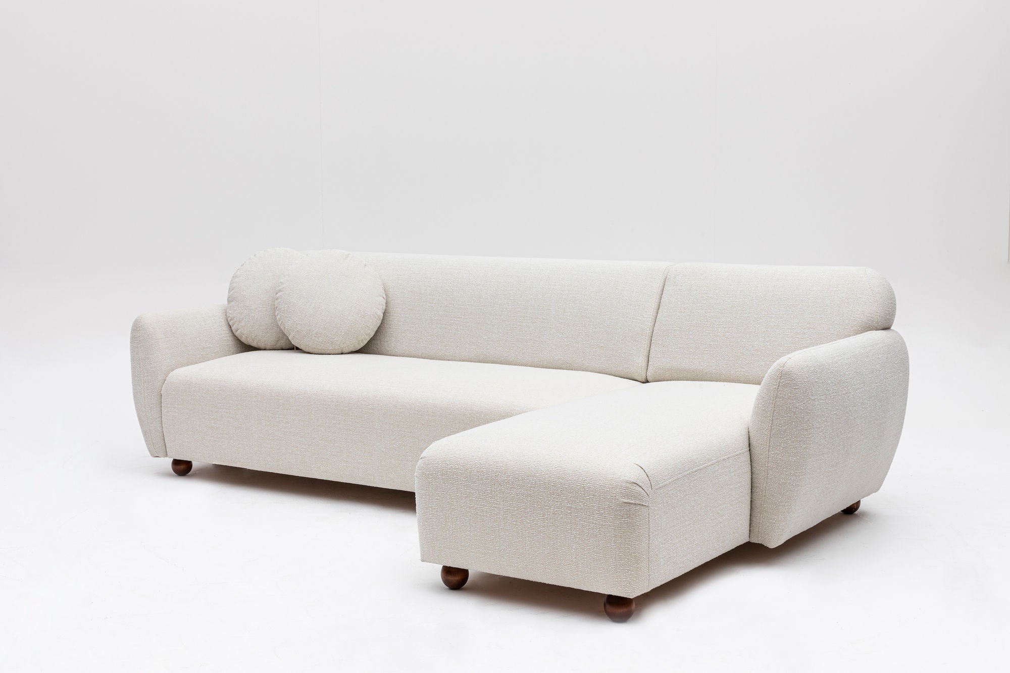 Eddy – White L Shape Corner Sofa | Designer Sectional for Living Room