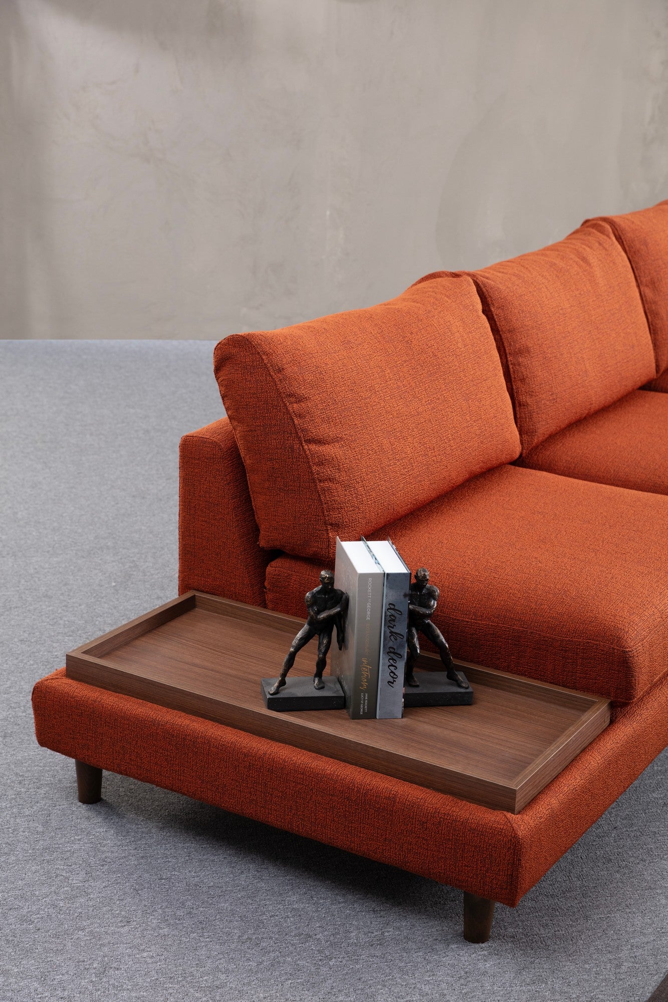 New – Orange L Shape Corner Sofa | Designer Sectional for Living Room