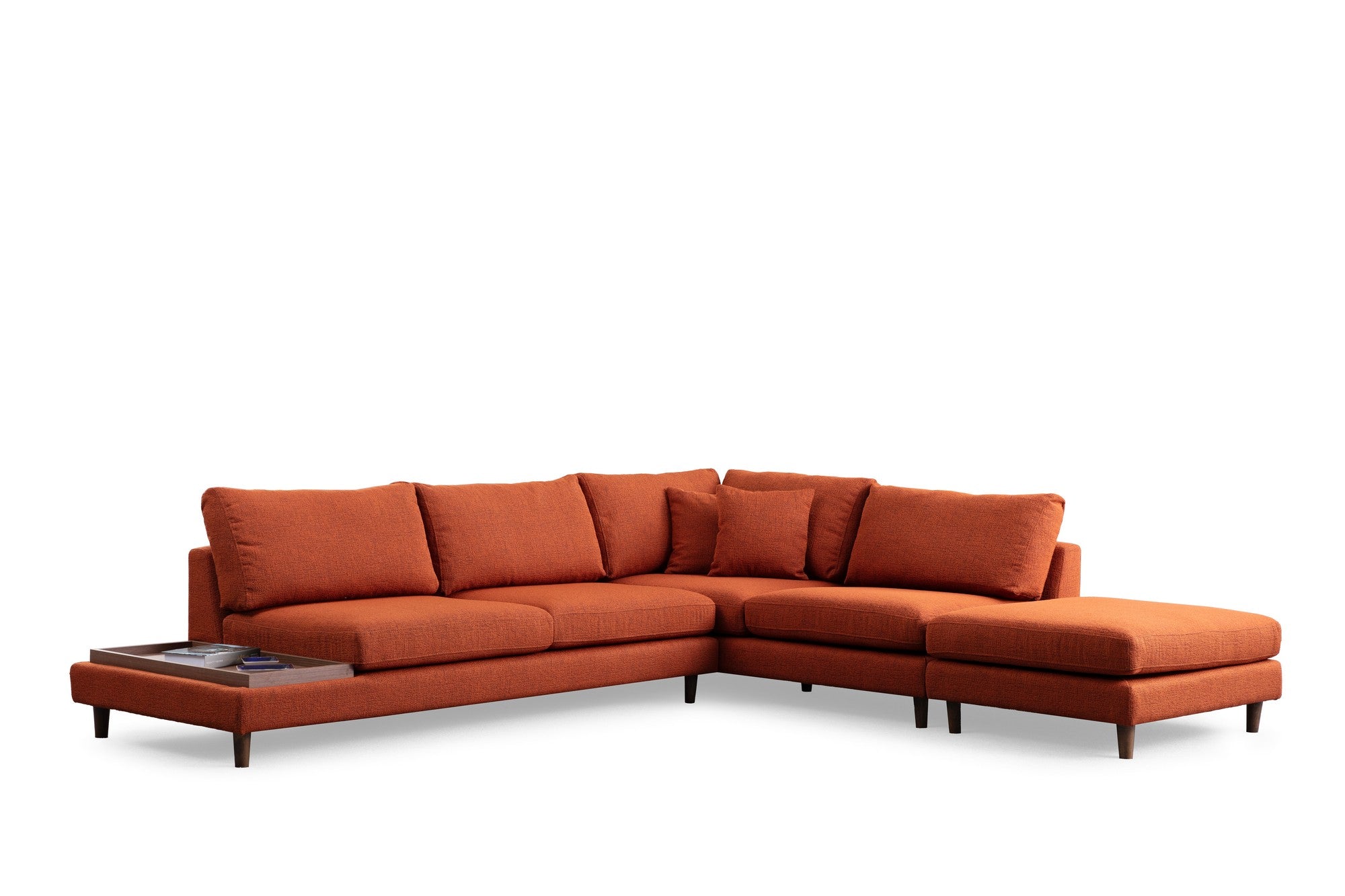 New – Orange L Shape Corner Sofa | Designer Sectional for Living Room