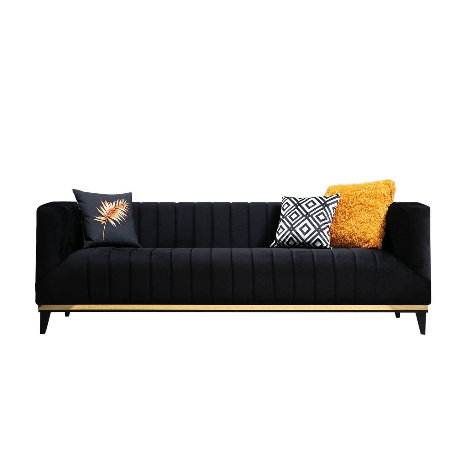 Bellino – Black fabric 3 Seater Sofa | Comfortable elegant sofa