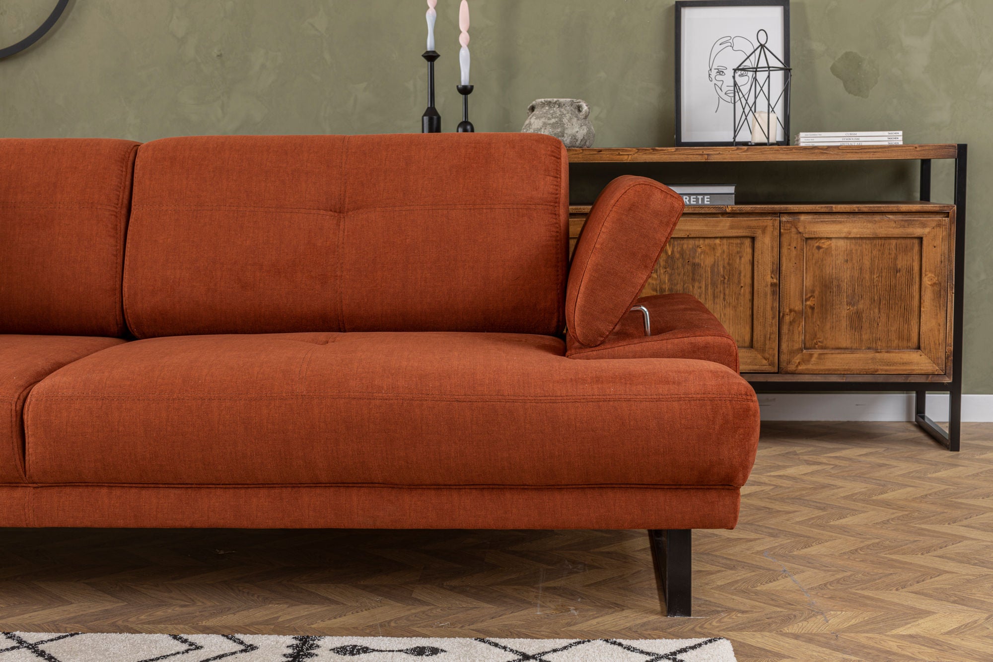 Mustang - Orange 3-Seater Sofa - Orange