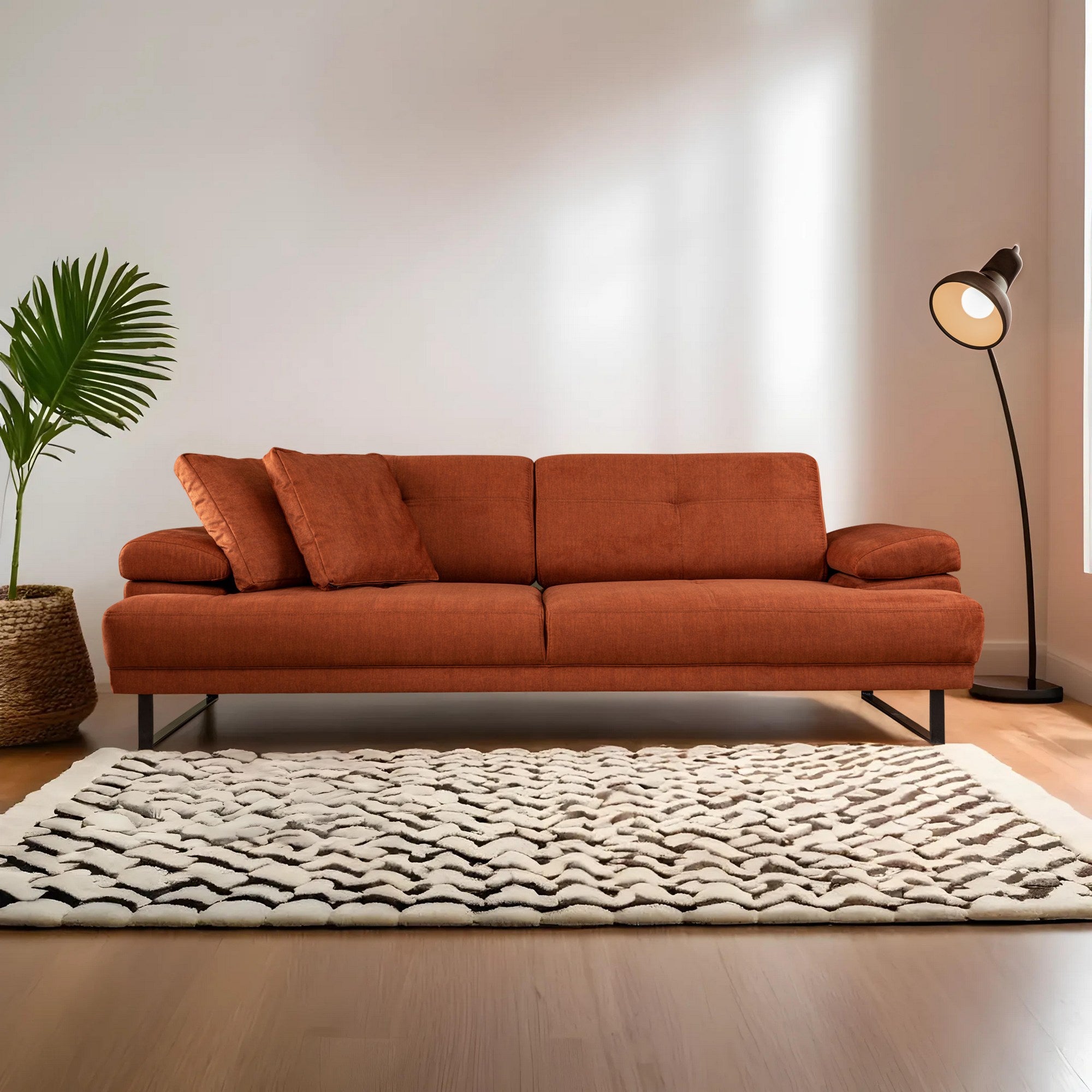 Mustang - Orange 3-Seater Sofa - Orange