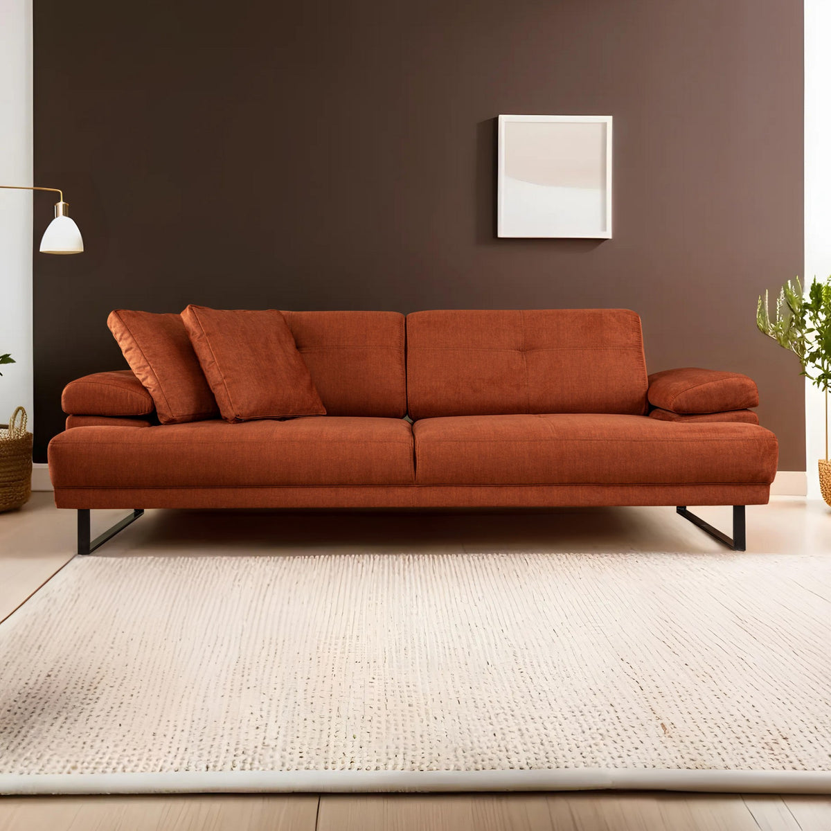 Mustang - Orange 3-Seater Sofa - Orange