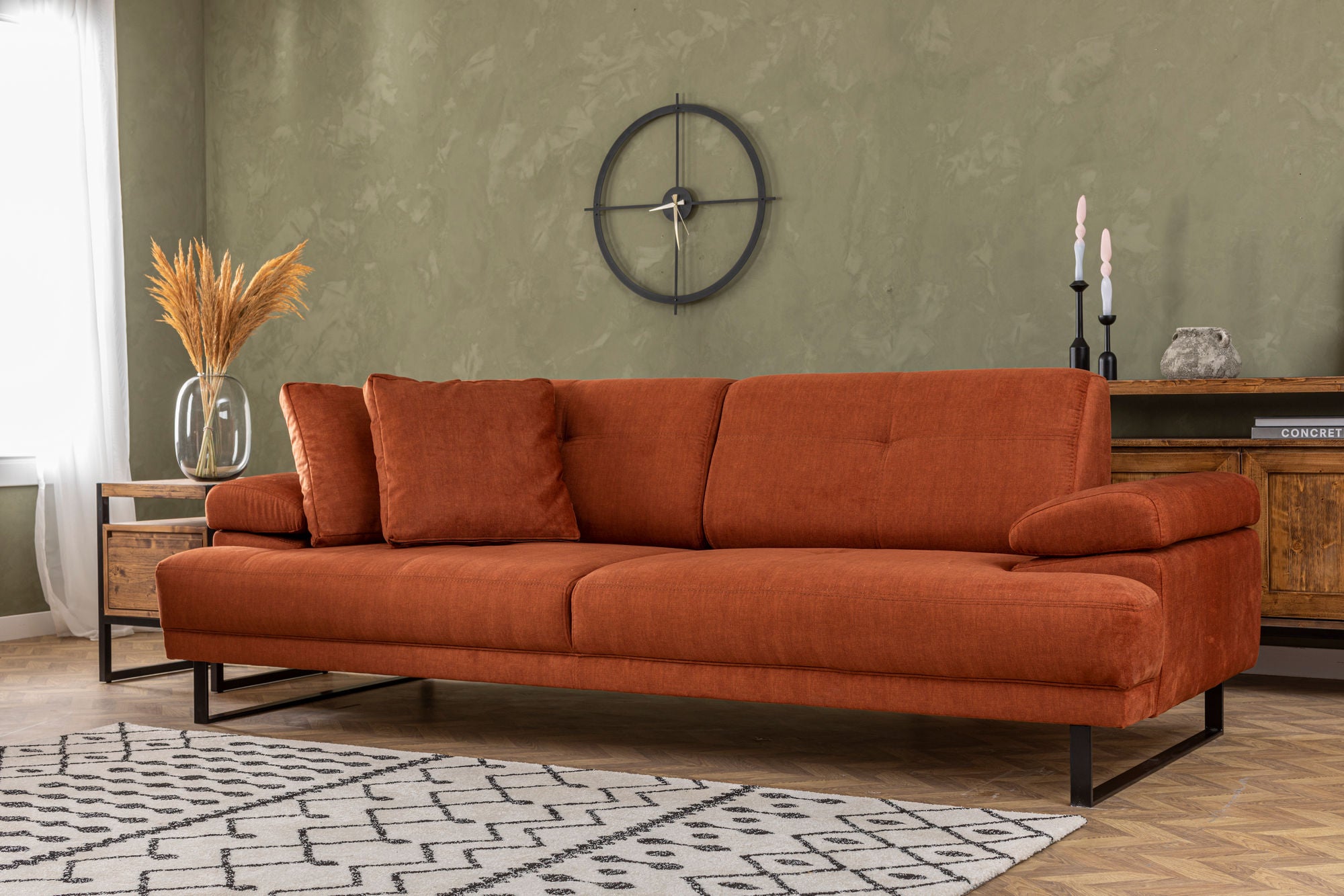 Mustang - Orange 3-Seater Sofa - Orange