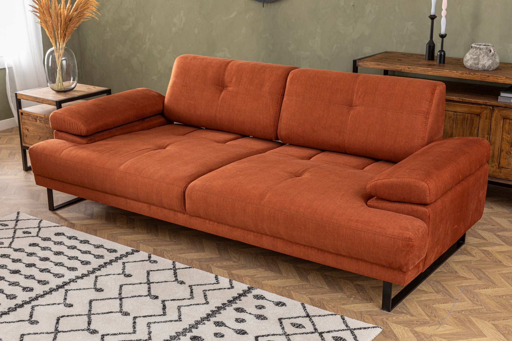 Mustang - Orange 3-Seater Sofa - Orange
