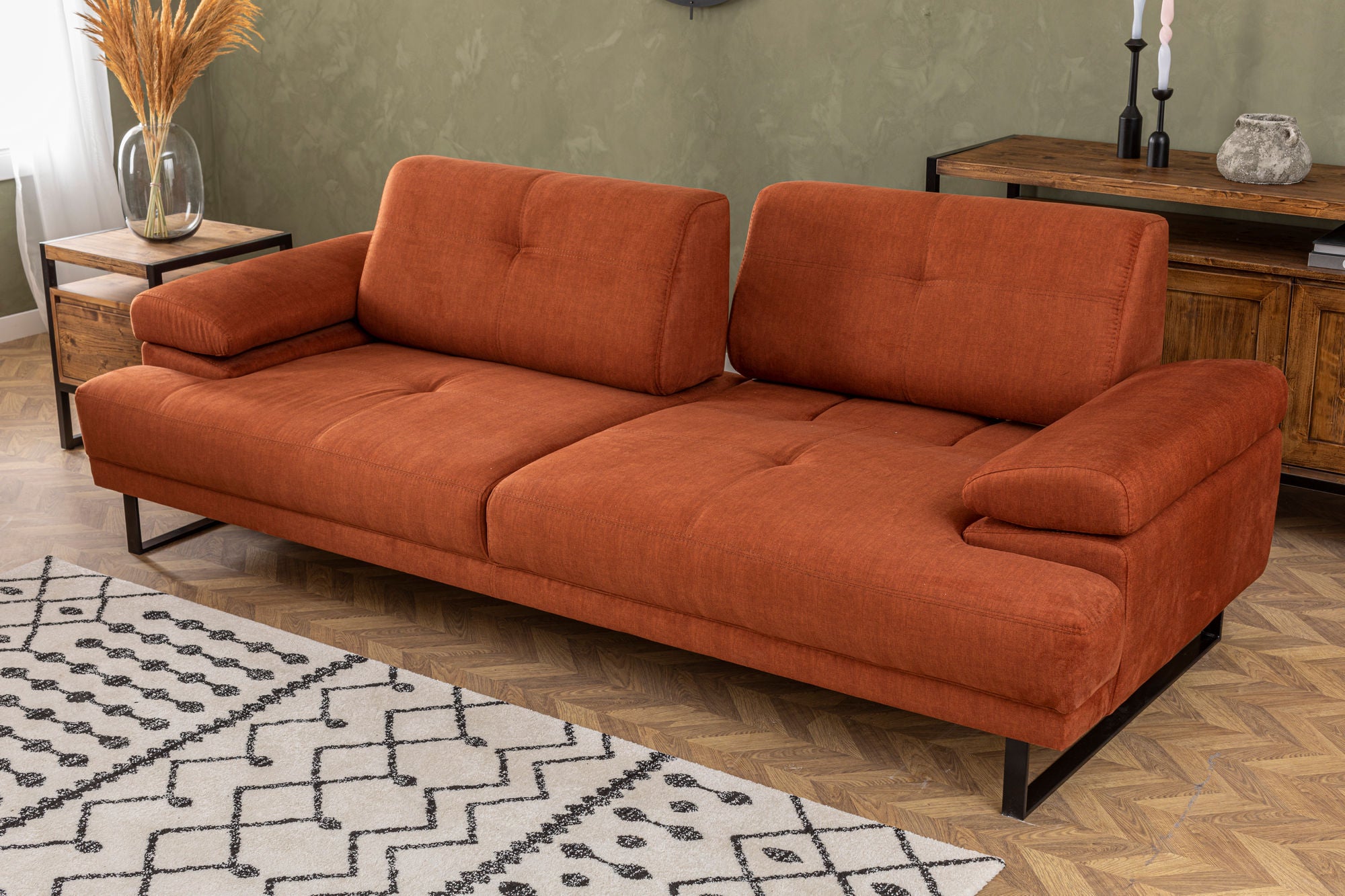 Mustang - Orange 3-Seater Sofa - Orange