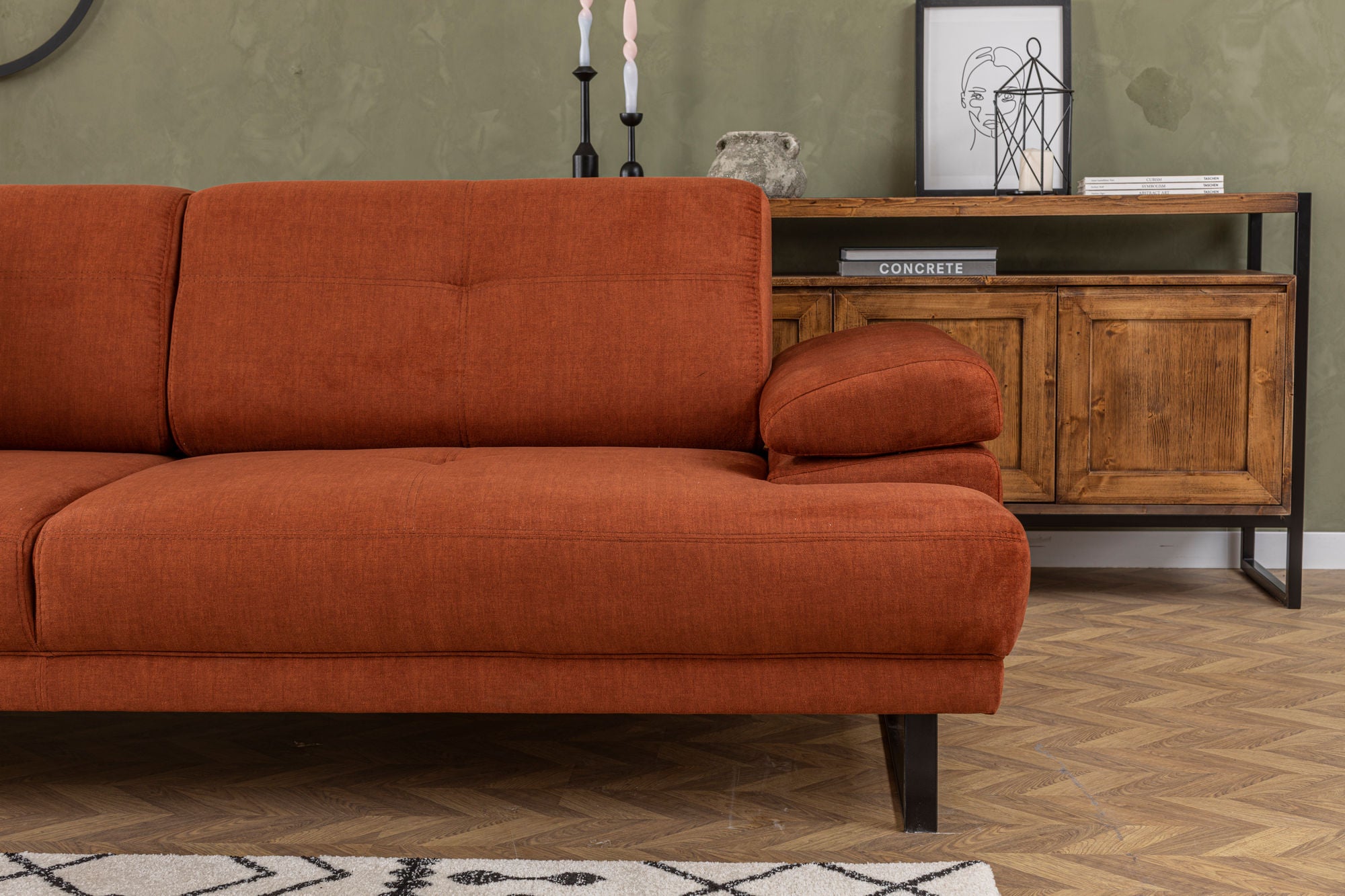 Mustang - Orange 3-Seater Sofa - Orange