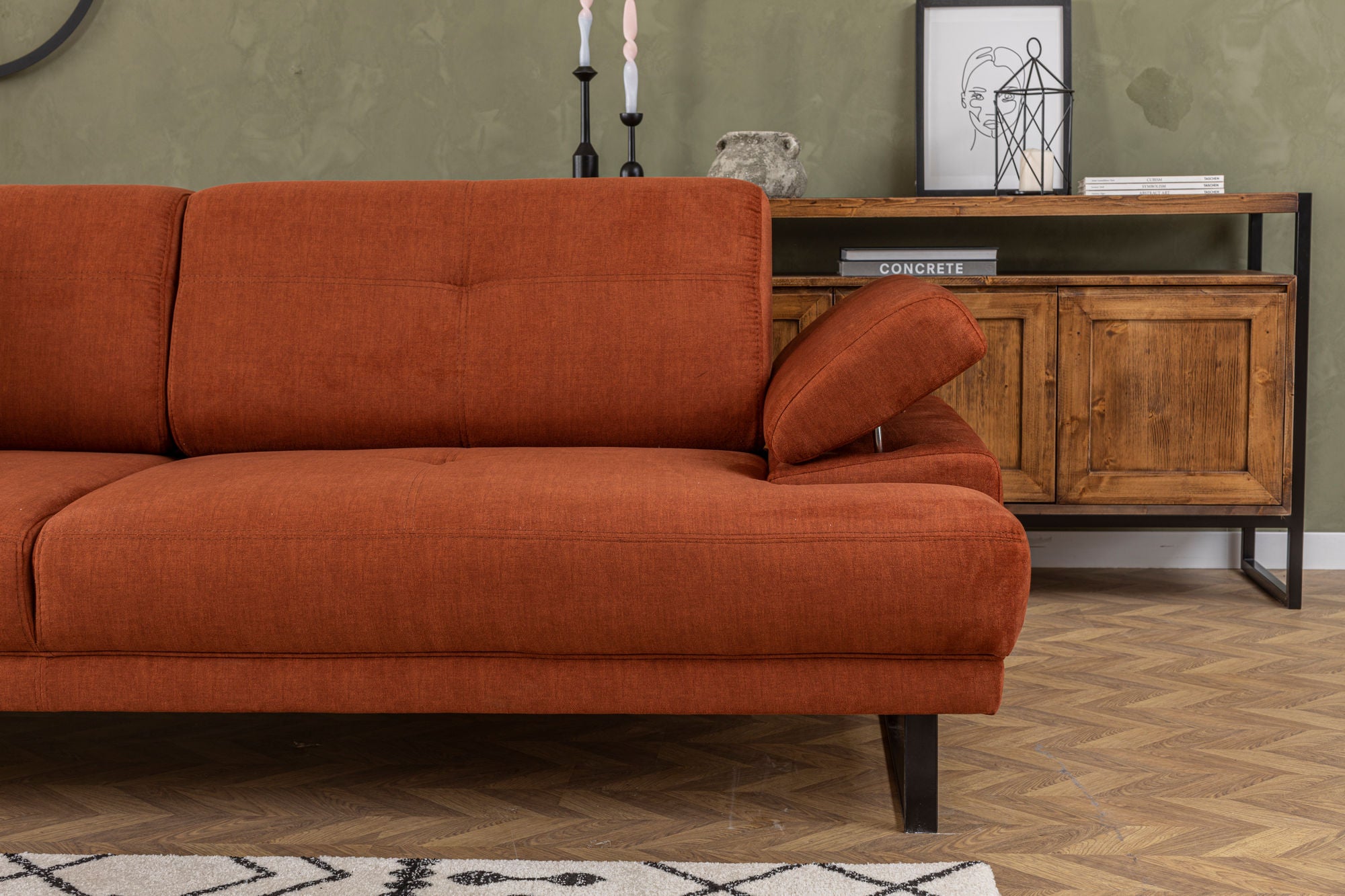 Mustang - Orange 3-Seater Sofa - Orange