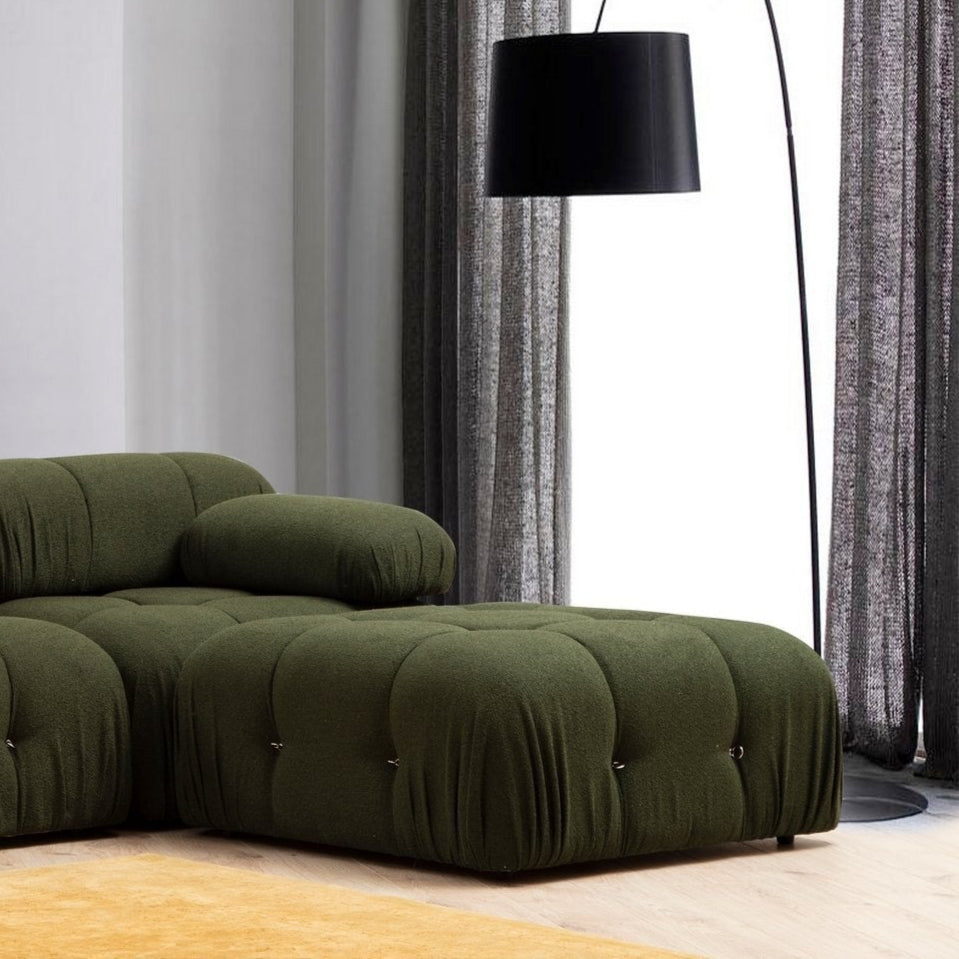 Bubble Pouffe  | Green Pouffe – Modern Upholstered Ottoman