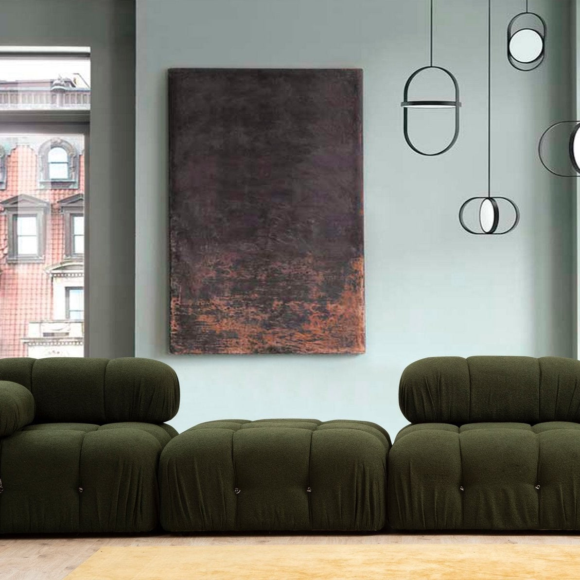 Bubble Pouffe  | Green Pouffe – Modern Upholstered Ottoman