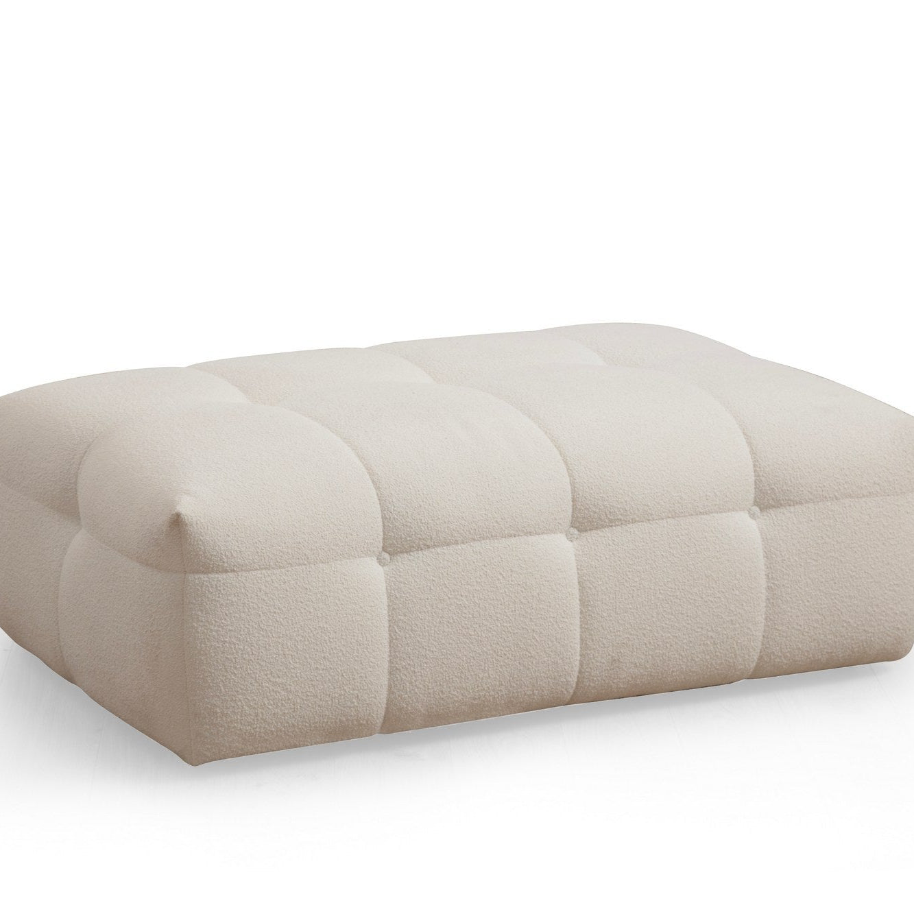 Cady Ottoman  | Beige Pouffe – Modern Upholstered Ottoman