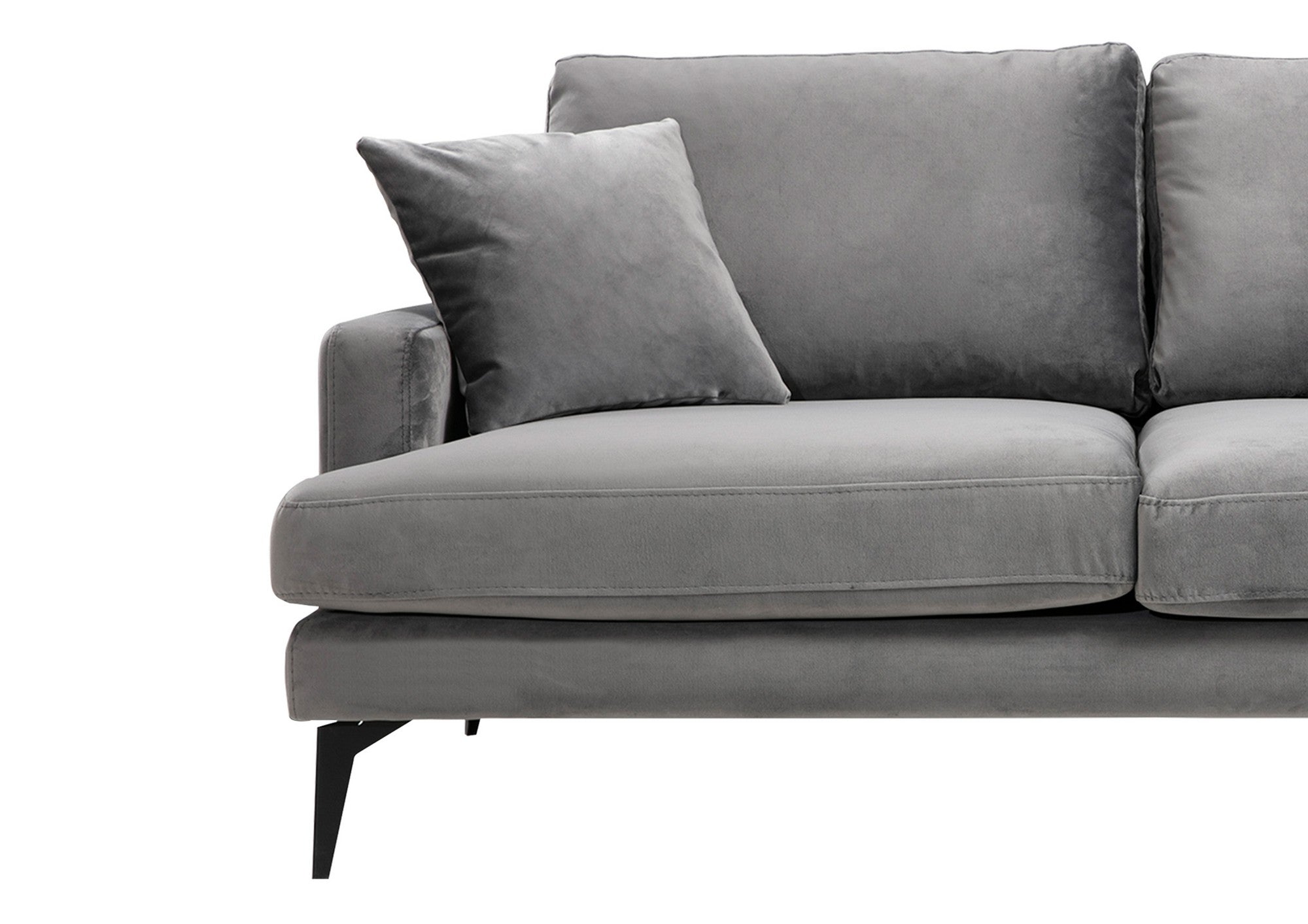 Papira – Grey 2 Seater Sofa | Compact Modern Couch for Two