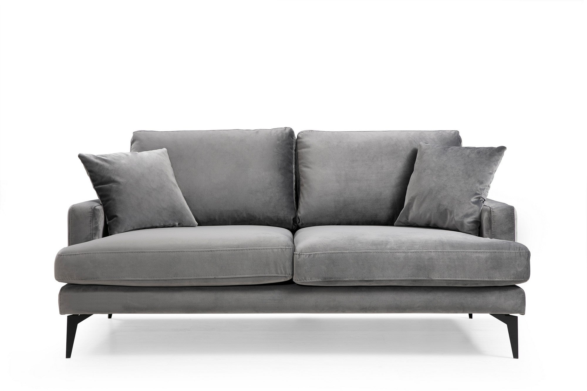 Papira – Grey 2 Seater Sofa | Compact Modern Couch for Two