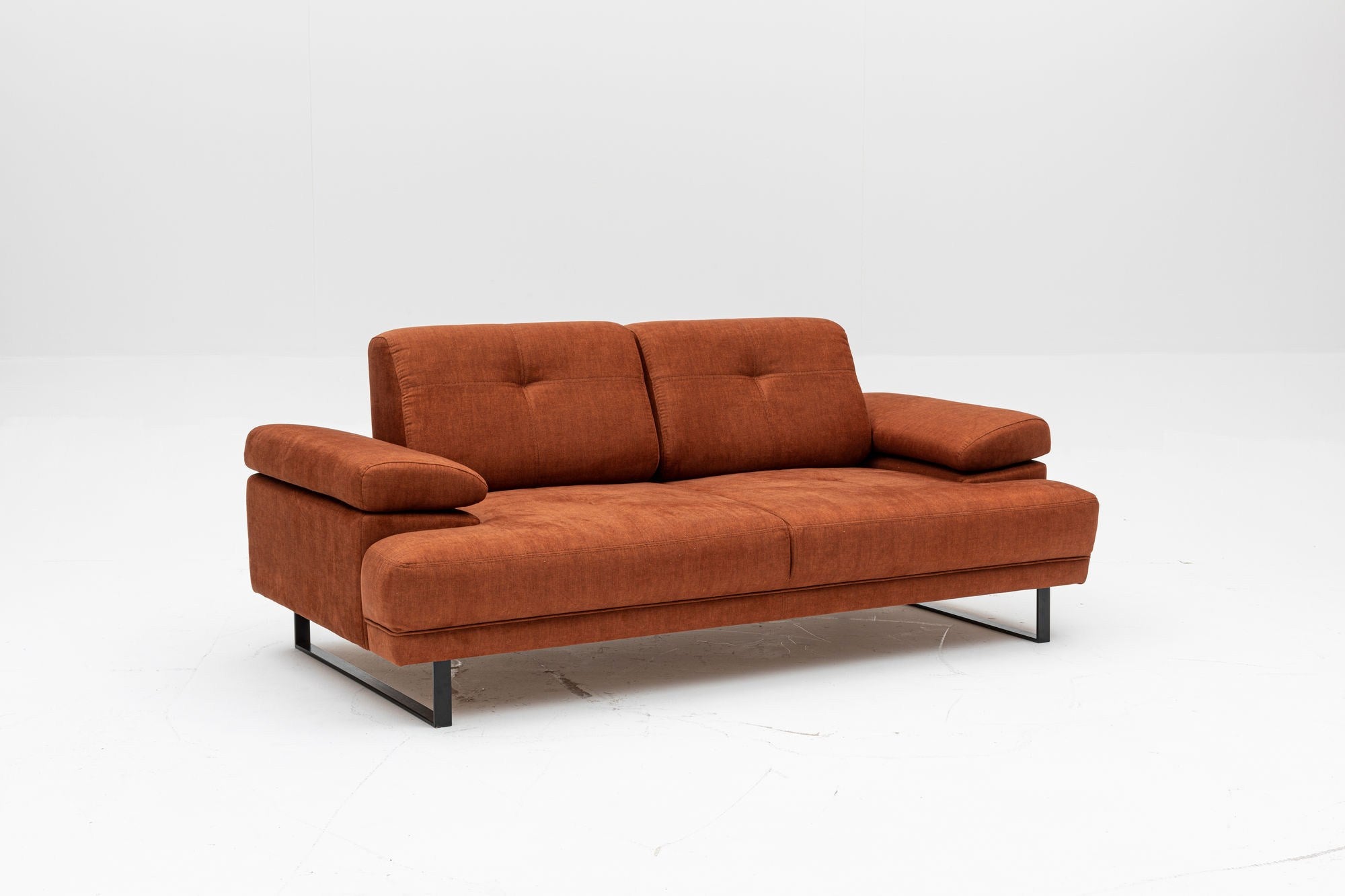 Mustang Orange Two-Seater Sofa Bed