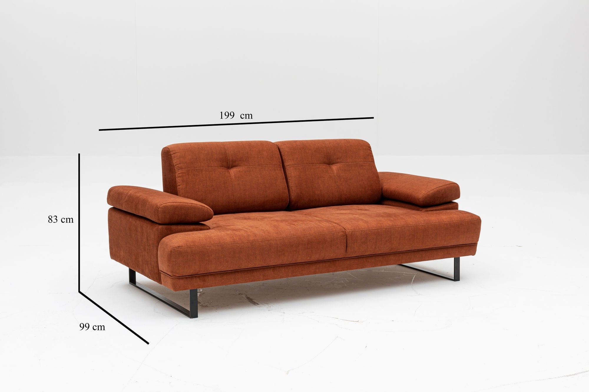Mustang Orange Two-Seater Sofa Bed