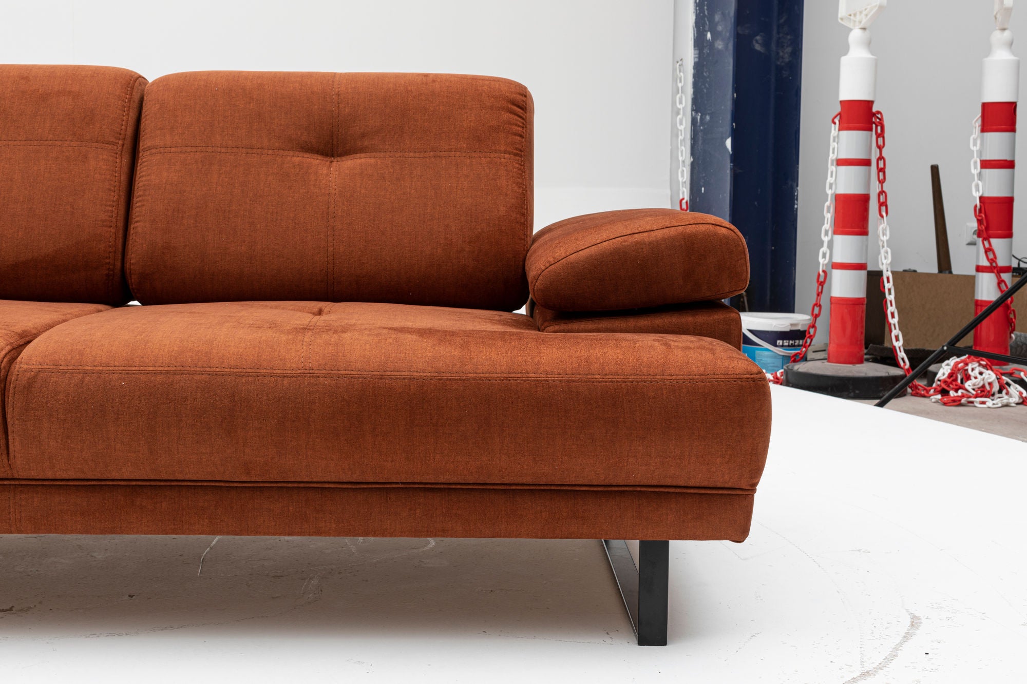Mustang Orange Two-Seater Sofa Bed