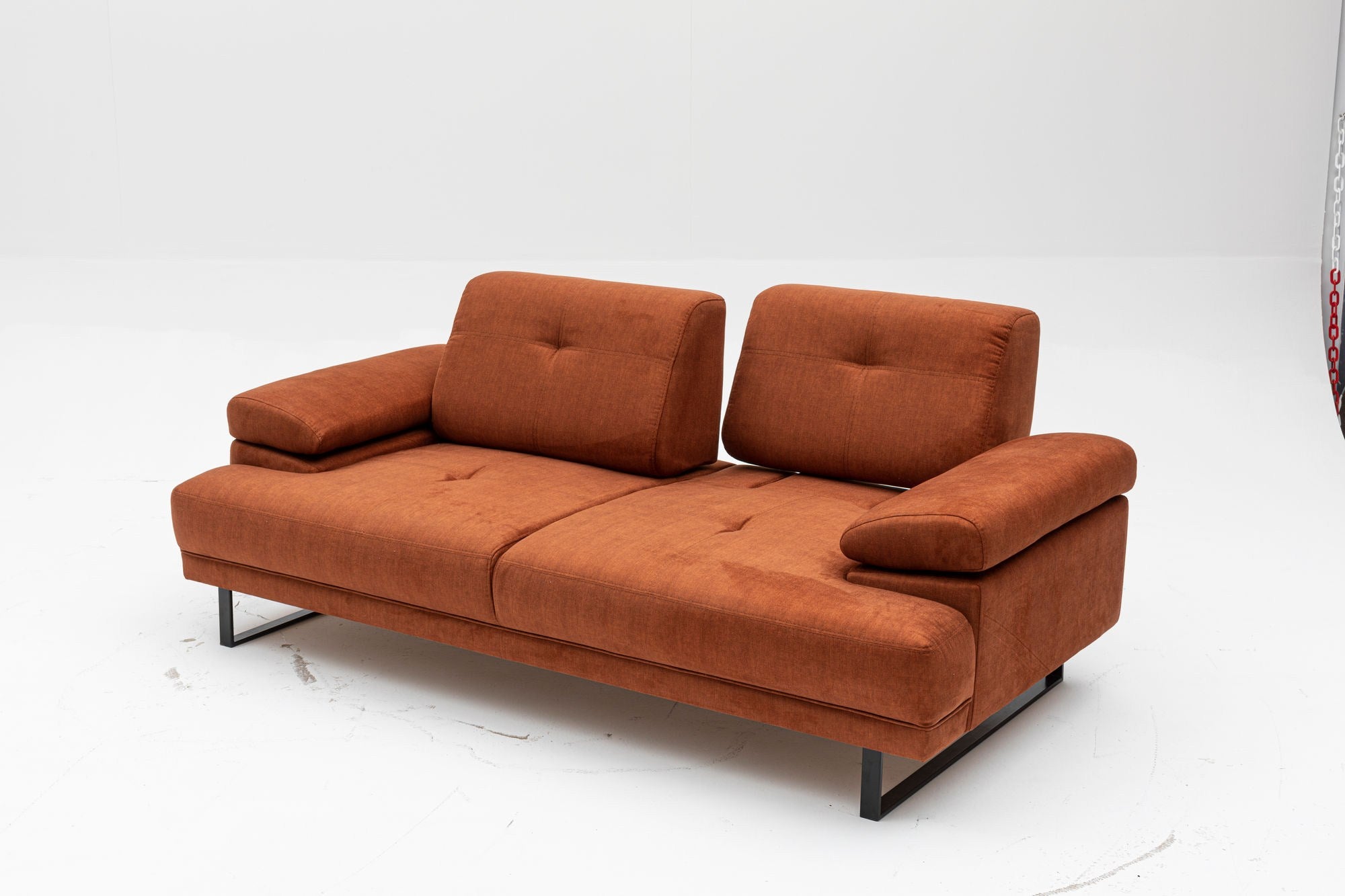 Mustang Orange Two-Seater Sofa Bed