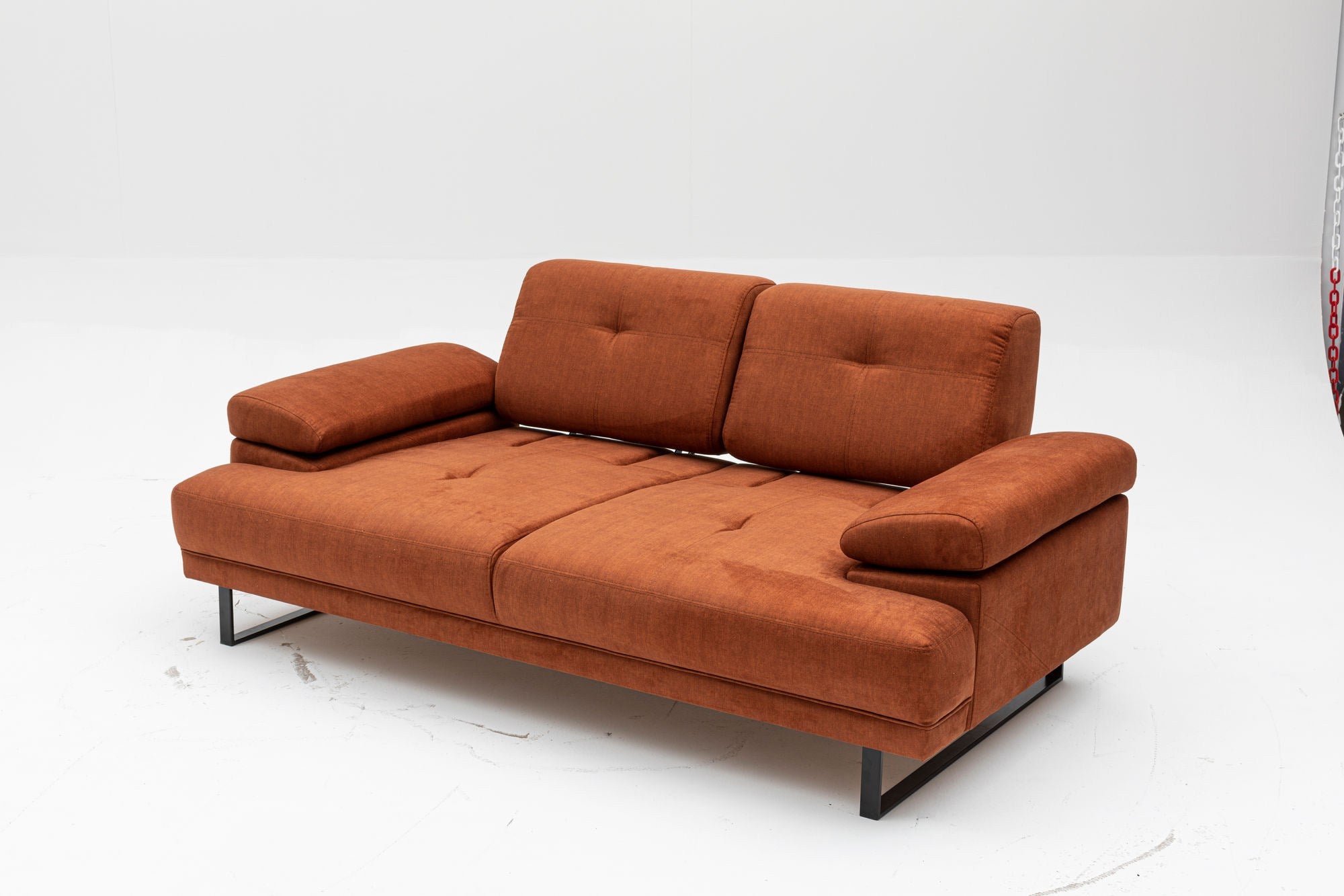 Mustang Orange Two-Seater Sofa Bed