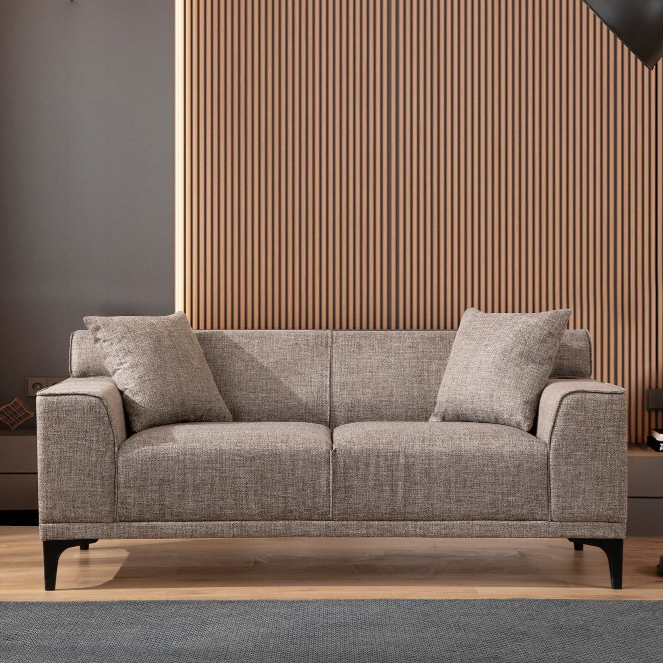 Petra – Fawn 2 Seater Sofa | Compact Modern Couch for Two