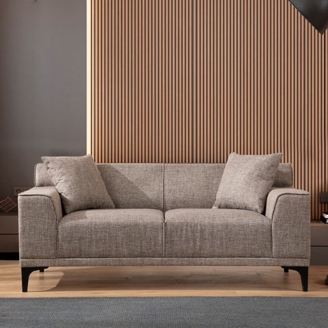 Petra – Fawn 2 Seater Sofa | Compact Modern Couch for Two