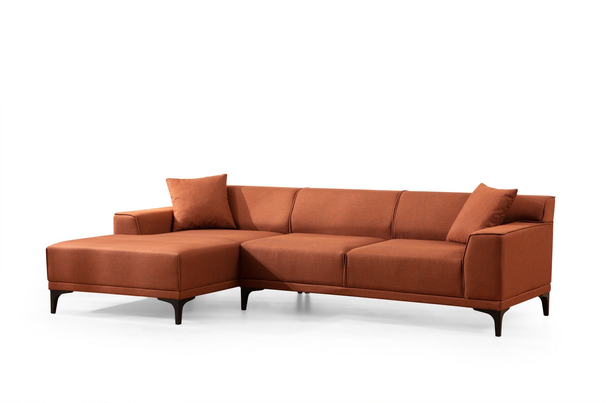 Petra – Orange L Shape Corner Sofa | Designer Sectional for Living Room