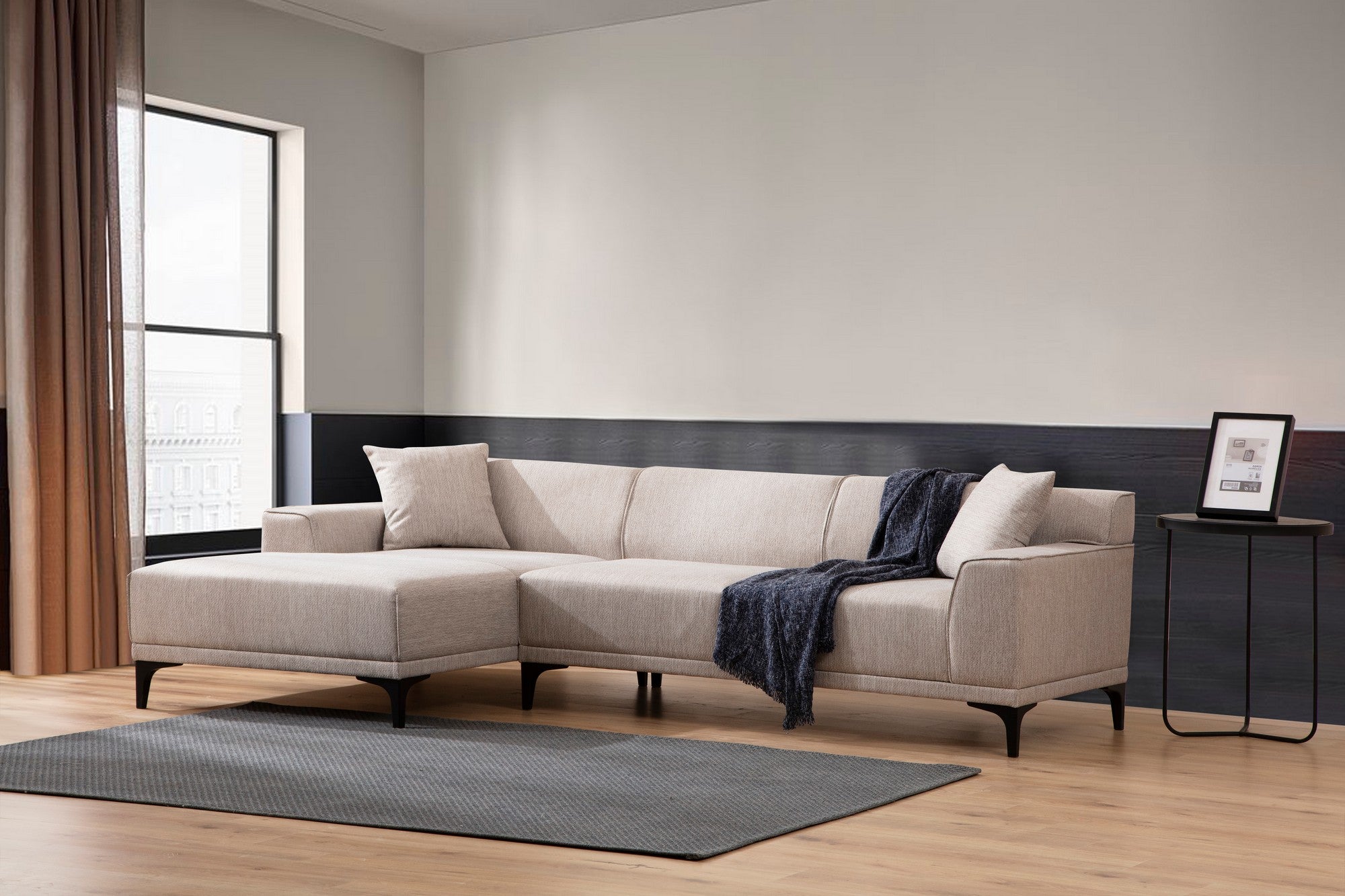 Petra – White L Shape Corner Sofa | Designer Sectional for Living Room