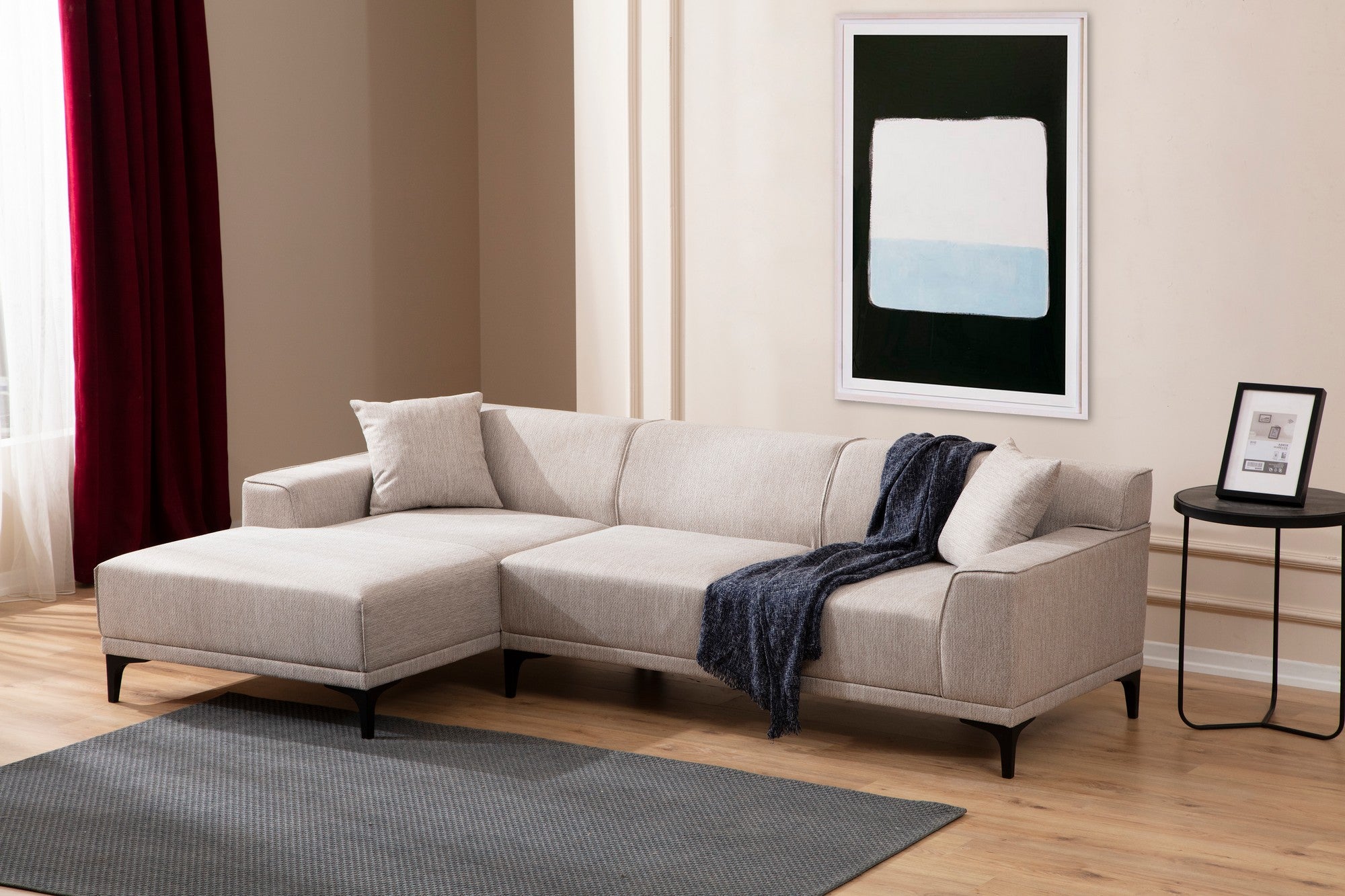 Petra – White L Shape Corner Sofa | Designer Sectional for Living Room