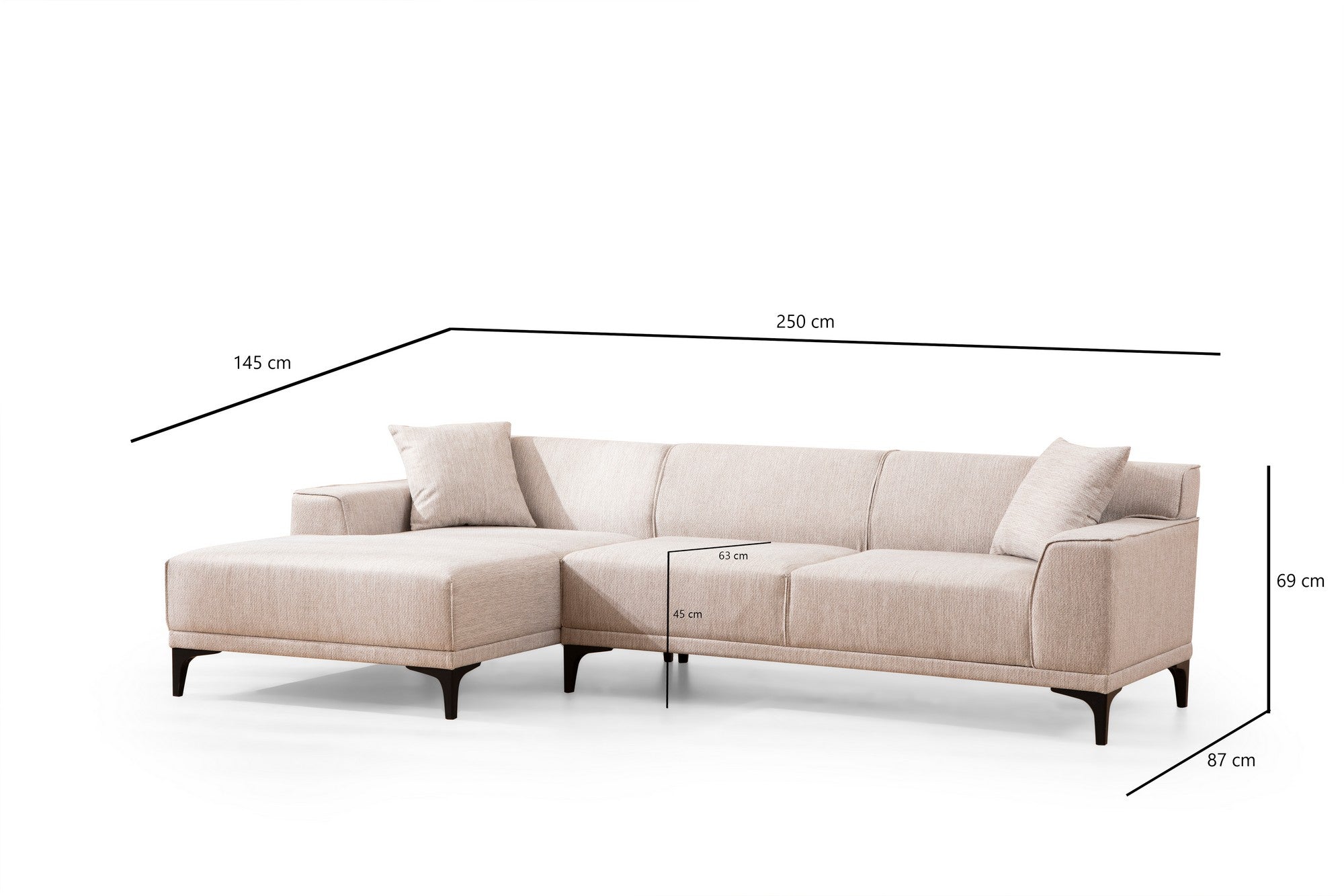 Petra – White L Shape Corner Sofa | Designer Sectional for Living Room
