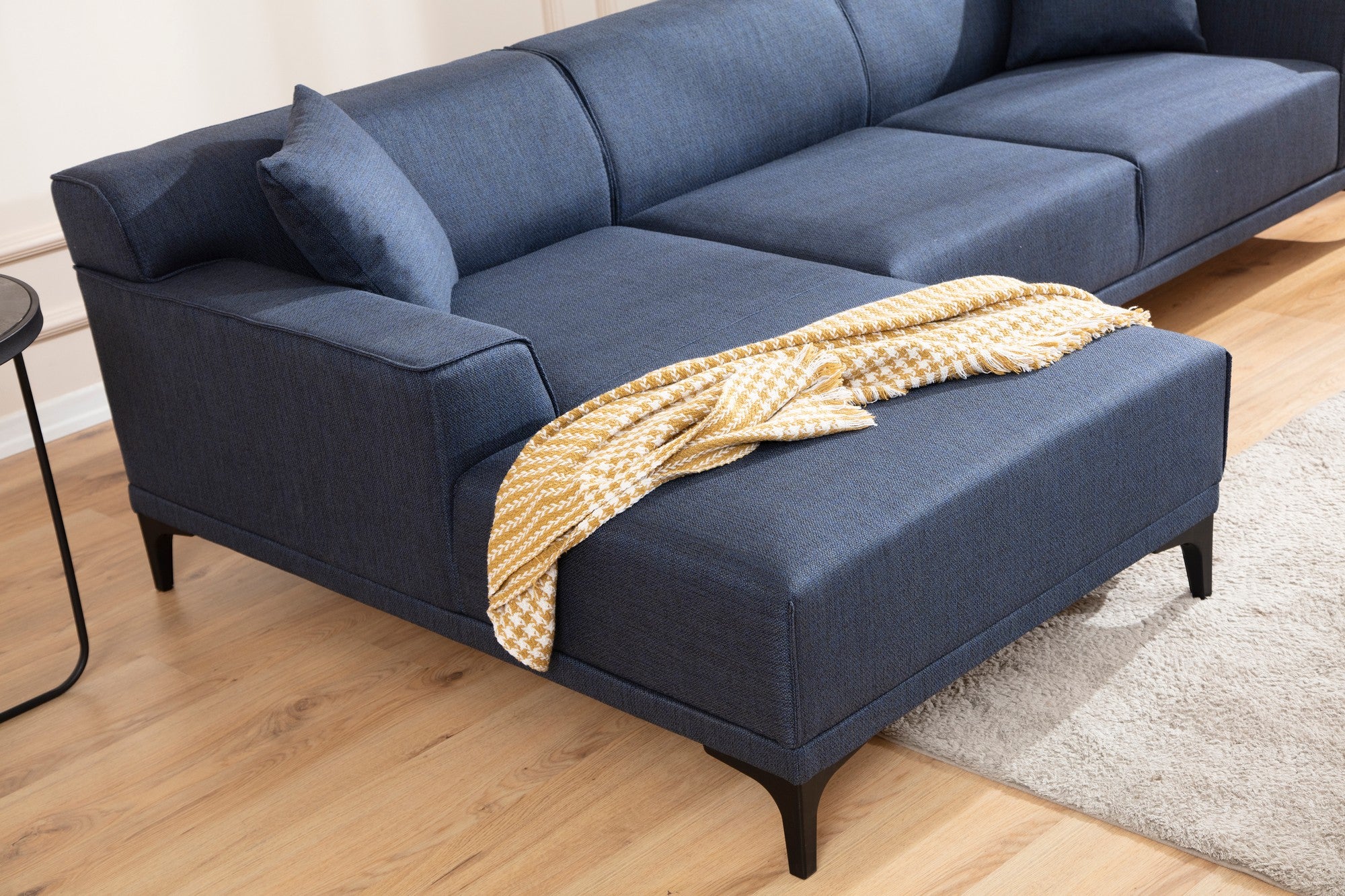 Petra – Blue L Shape Corner Sofa | Designer Sectional for Living Room
