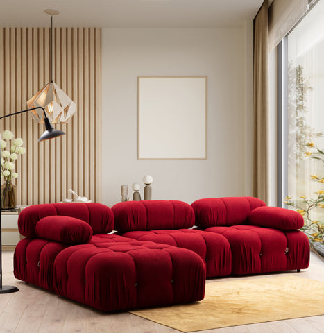 Bubble – Red L Shape Corner Sofa | Designer Sectional for Living Room
