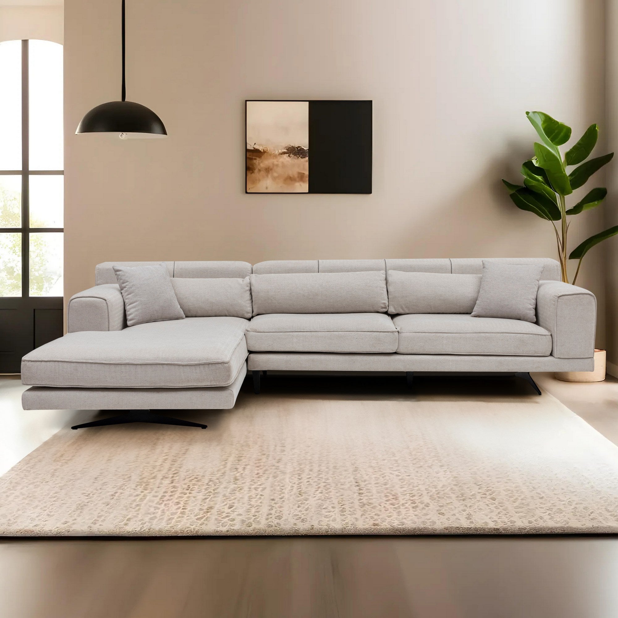 Jivago – Beige L Shape Corner Sofa | Designer Sectional for Living Room