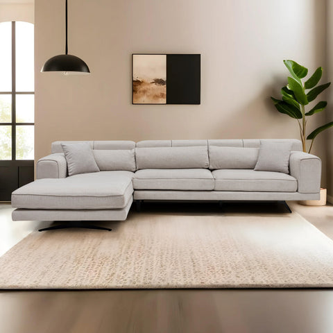 Jivago – Beige L Shape Corner Sofa | Designer Sectional for Living Room