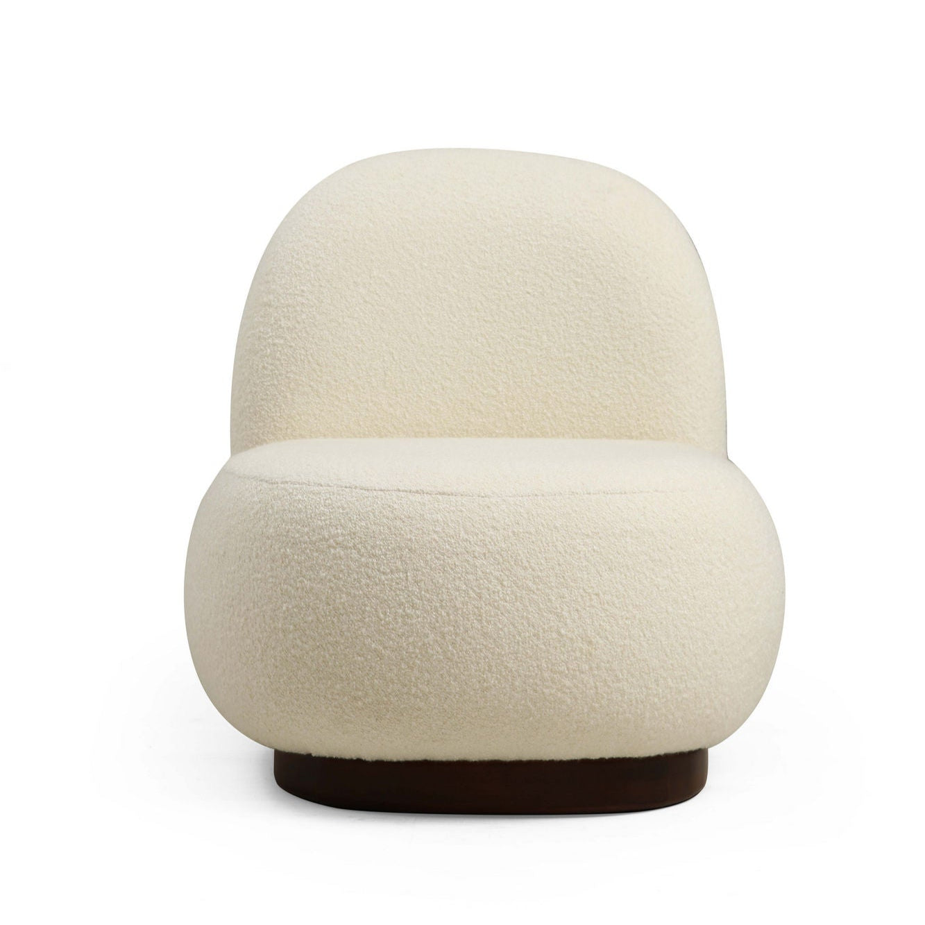 Tina | Bouclet White Wing Chair – Designer Lounge Armchair