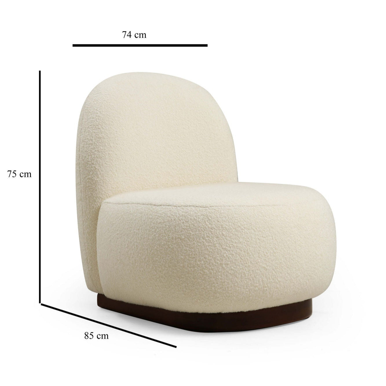 Tina | Bouclet White Wing Chair – Designer Lounge Armchair