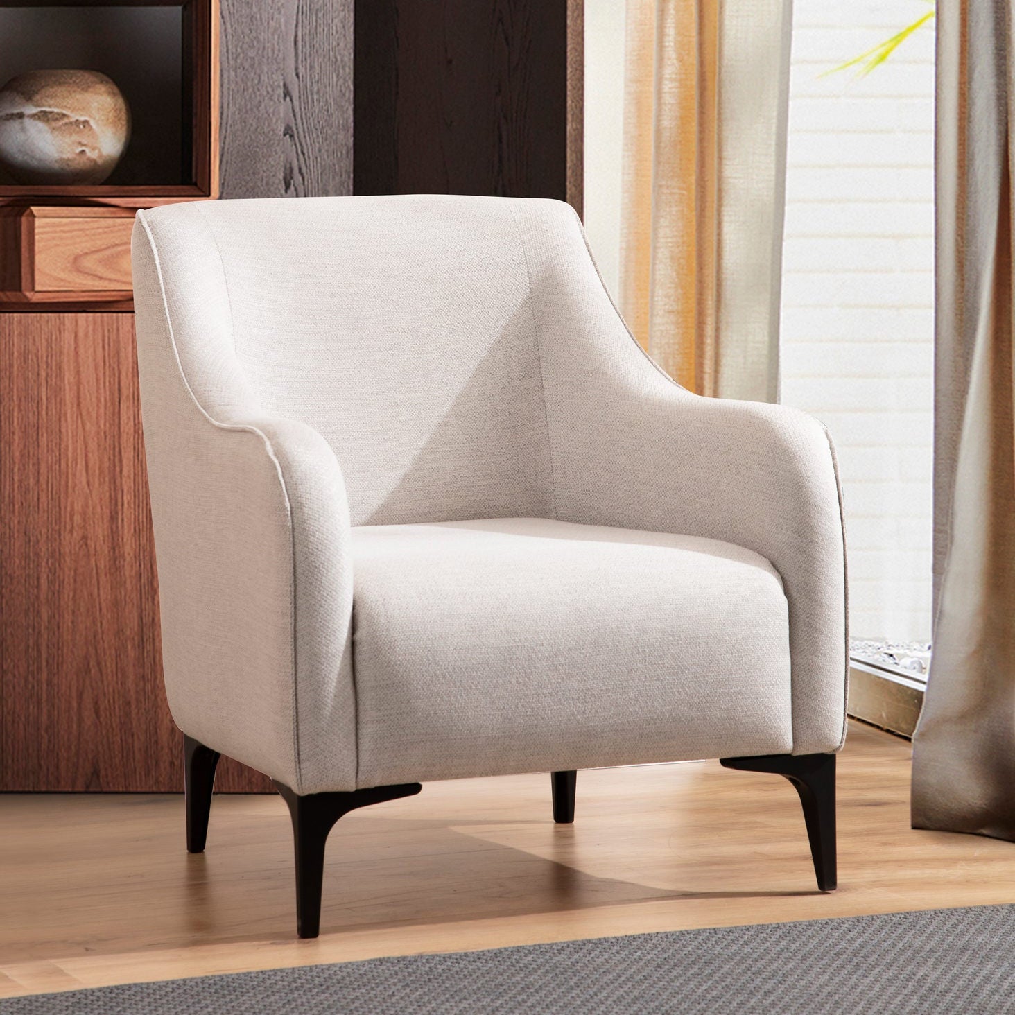 Belissimo  | Off White Wing Chair – Designer Lounge Armchair