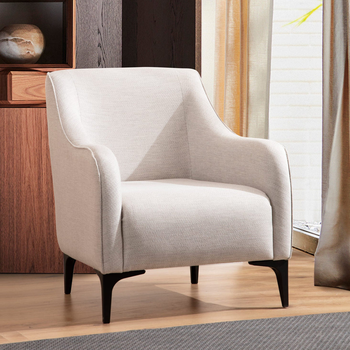 Belissimo Off White Wing Chair Designer Lounge Armchair